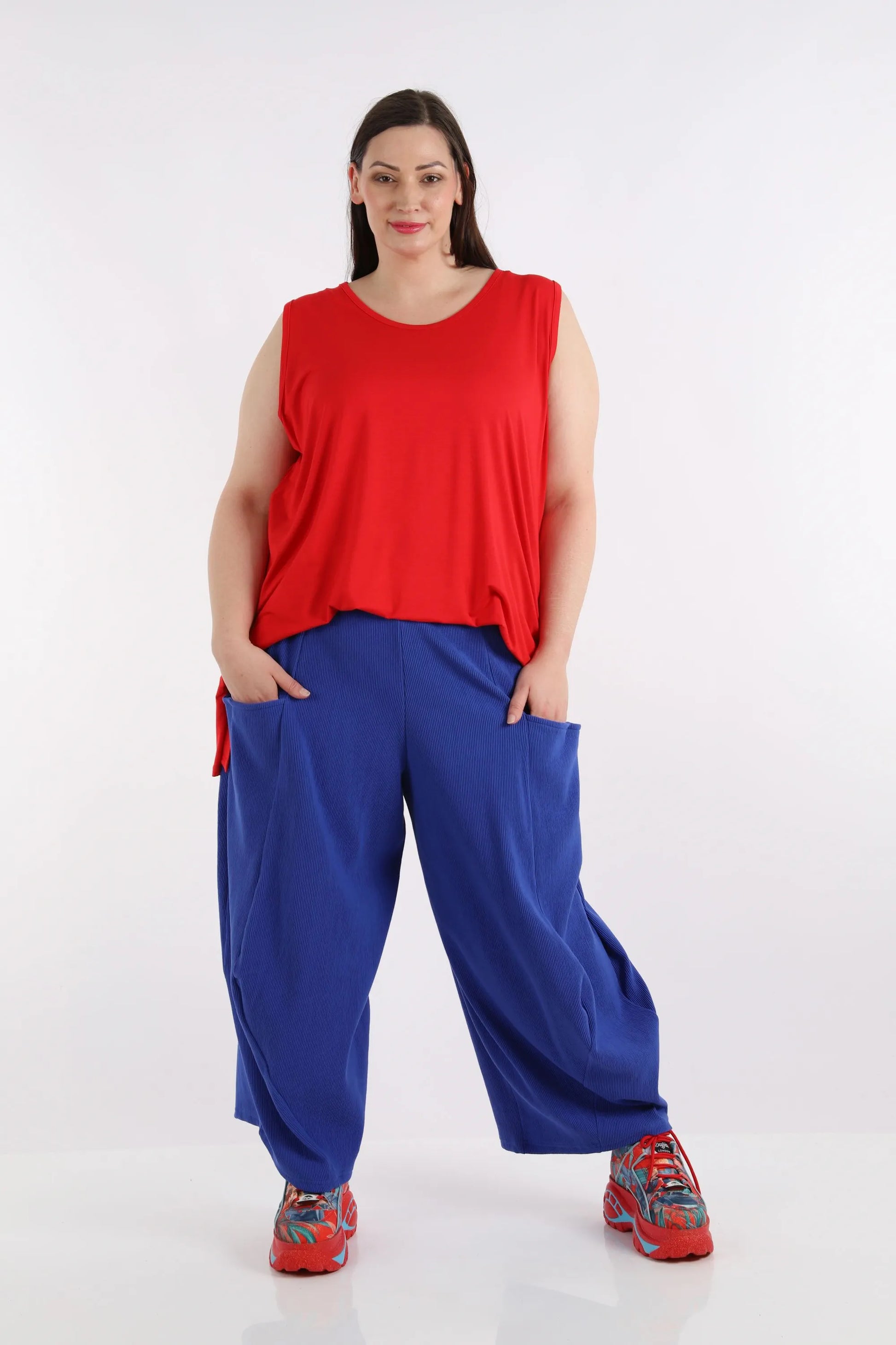 Ballonhose von AKH Fashion aus Baumwolle, 1252.08069, Blau, Schick, Modern, Bequem