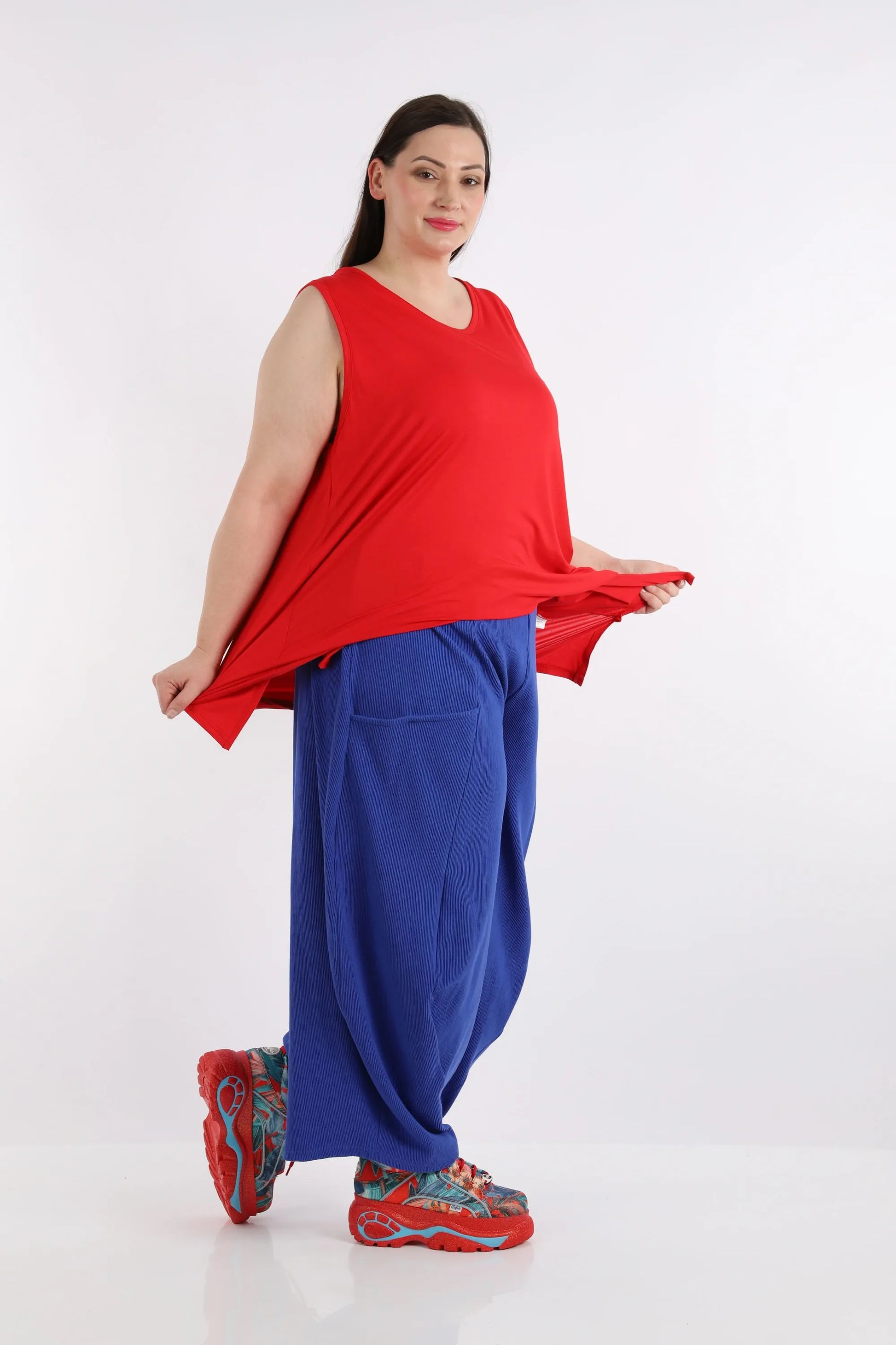 Ballonhose von AKH Fashion aus Baumwolle, 1252.08069, Blau, Schick, Modern, Bequem