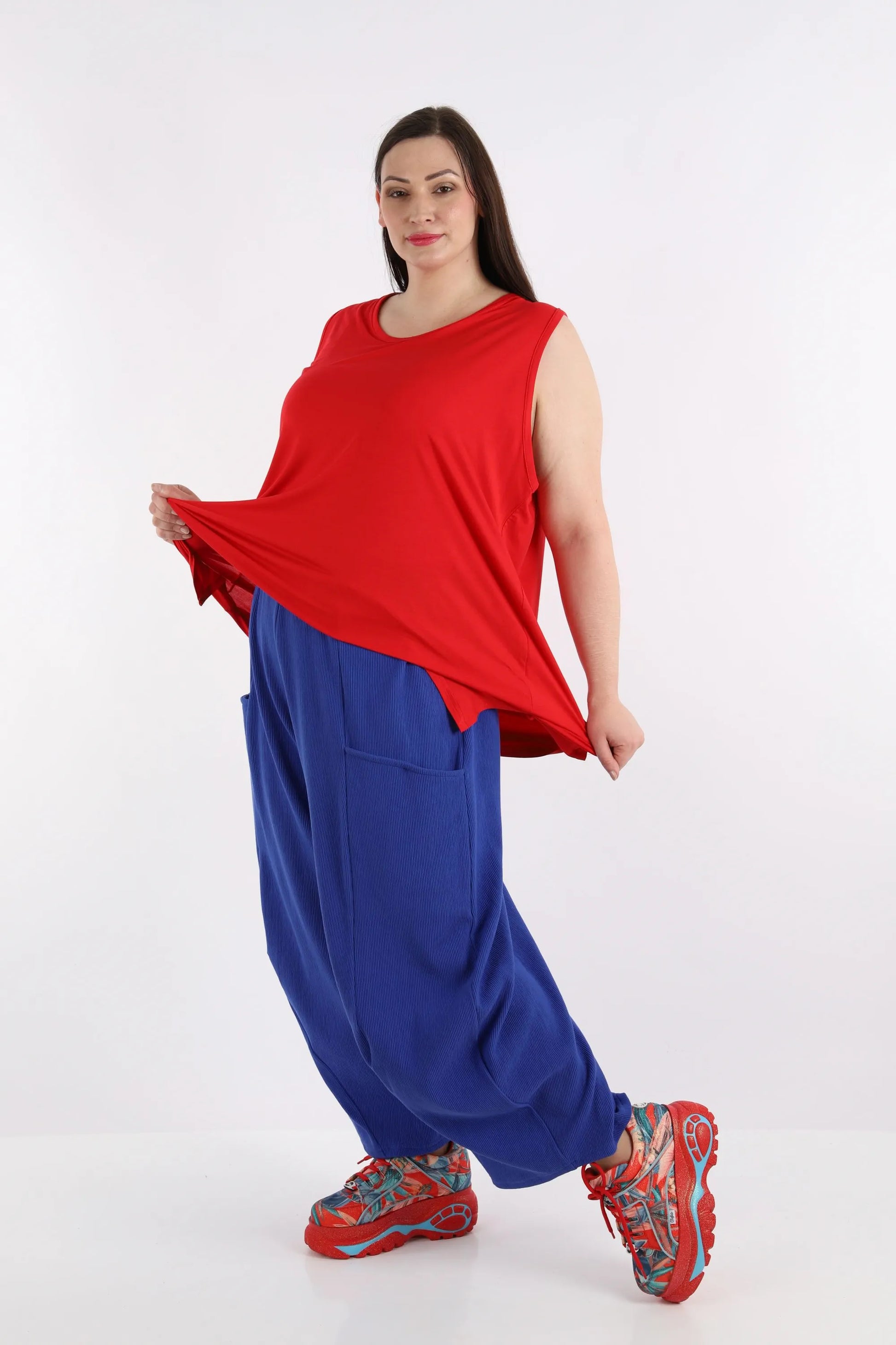 Ballonhose von AKH Fashion aus Baumwolle, 1252.08069, Blau, Schick, Modern, Bequem