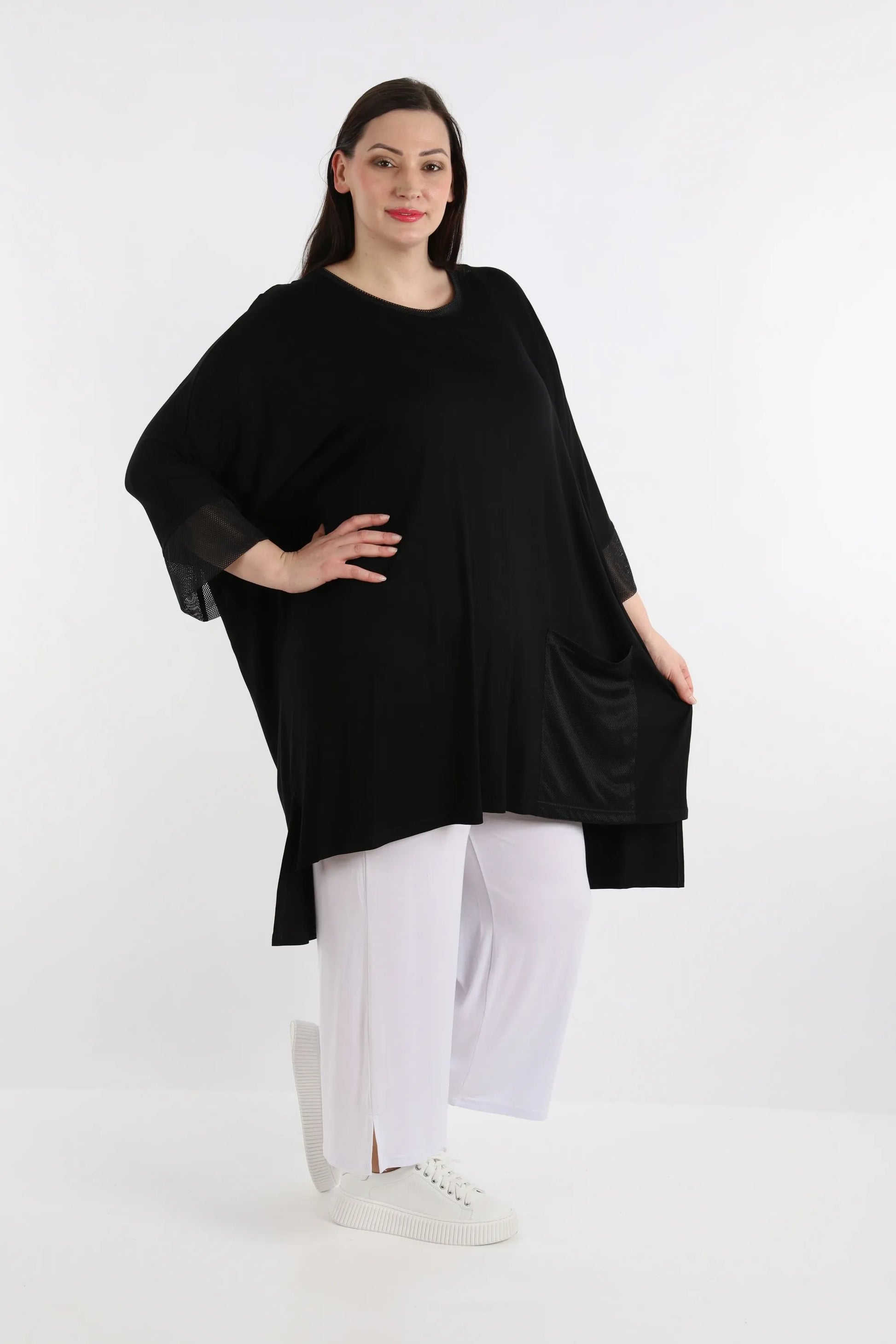 AKH Fashion Bigshirt in kastiger Form, aus Viskose, 1274.06925, Schwarz, Schick, Modern