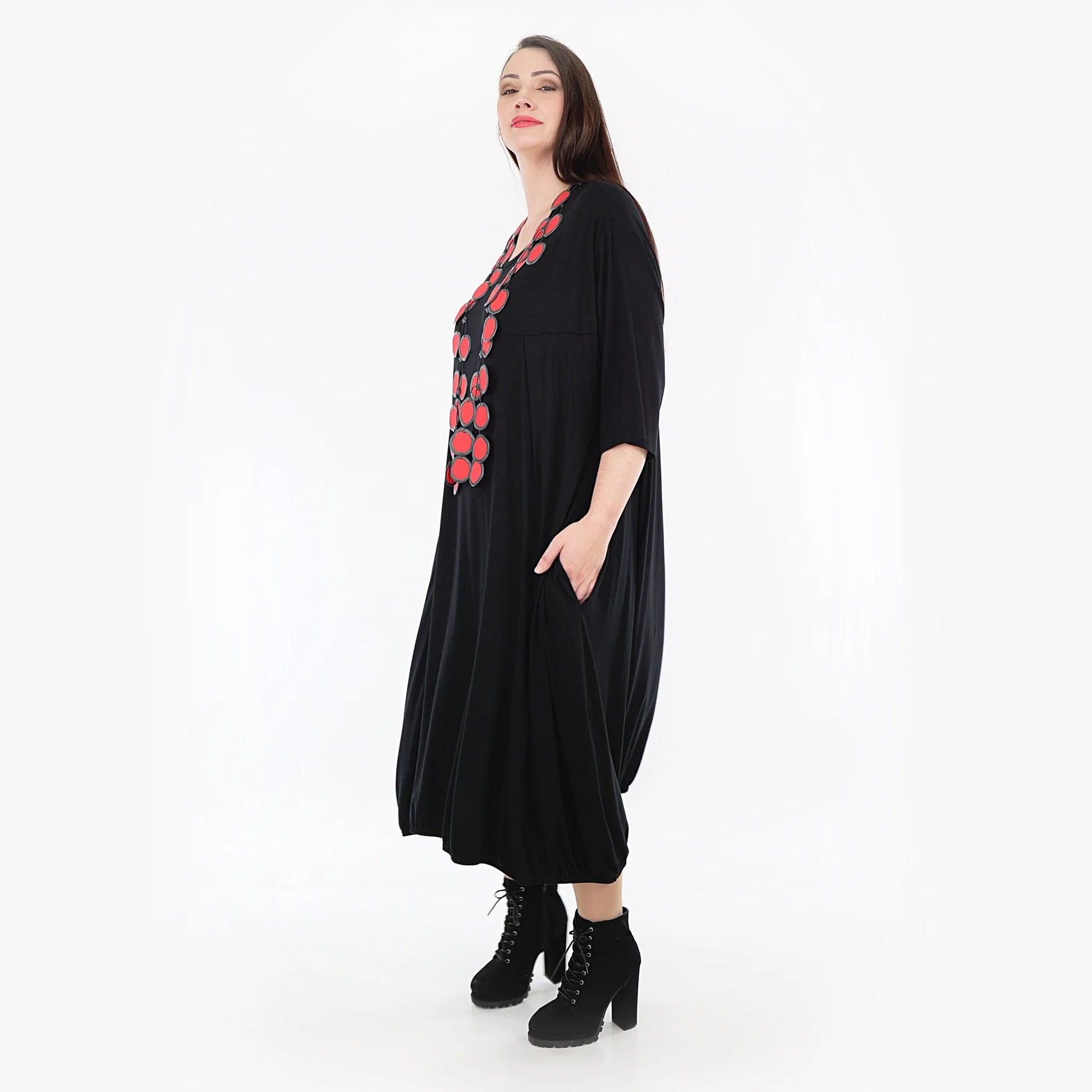 Ballonkleid von AKH Fashion aus Viskose, 1233.06947, Schwarz, Schick, Modern, Bequem