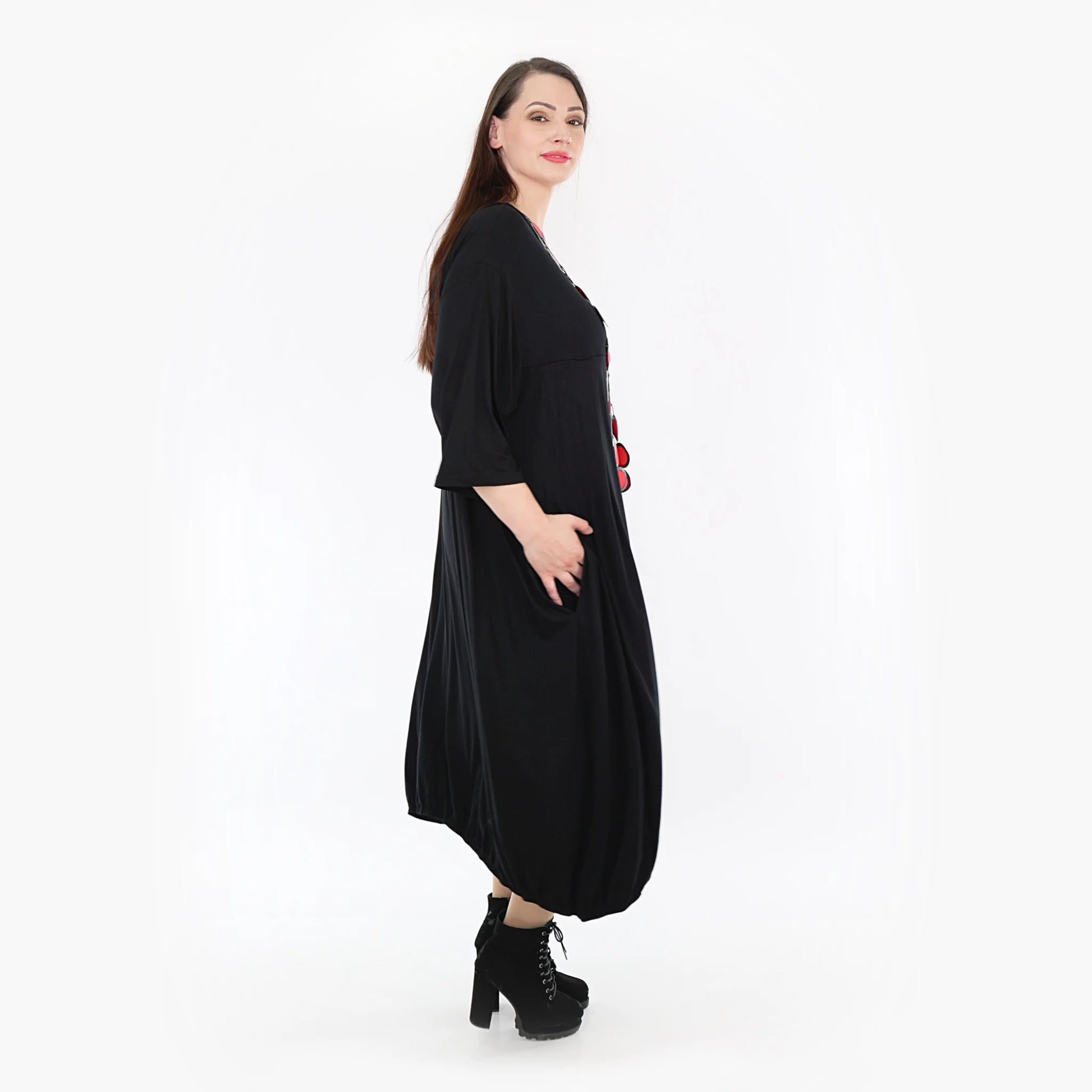 Ballonkleid von AKH Fashion aus Viskose, 1233.06947, Schwarz, Schick, Modern, Bequem
