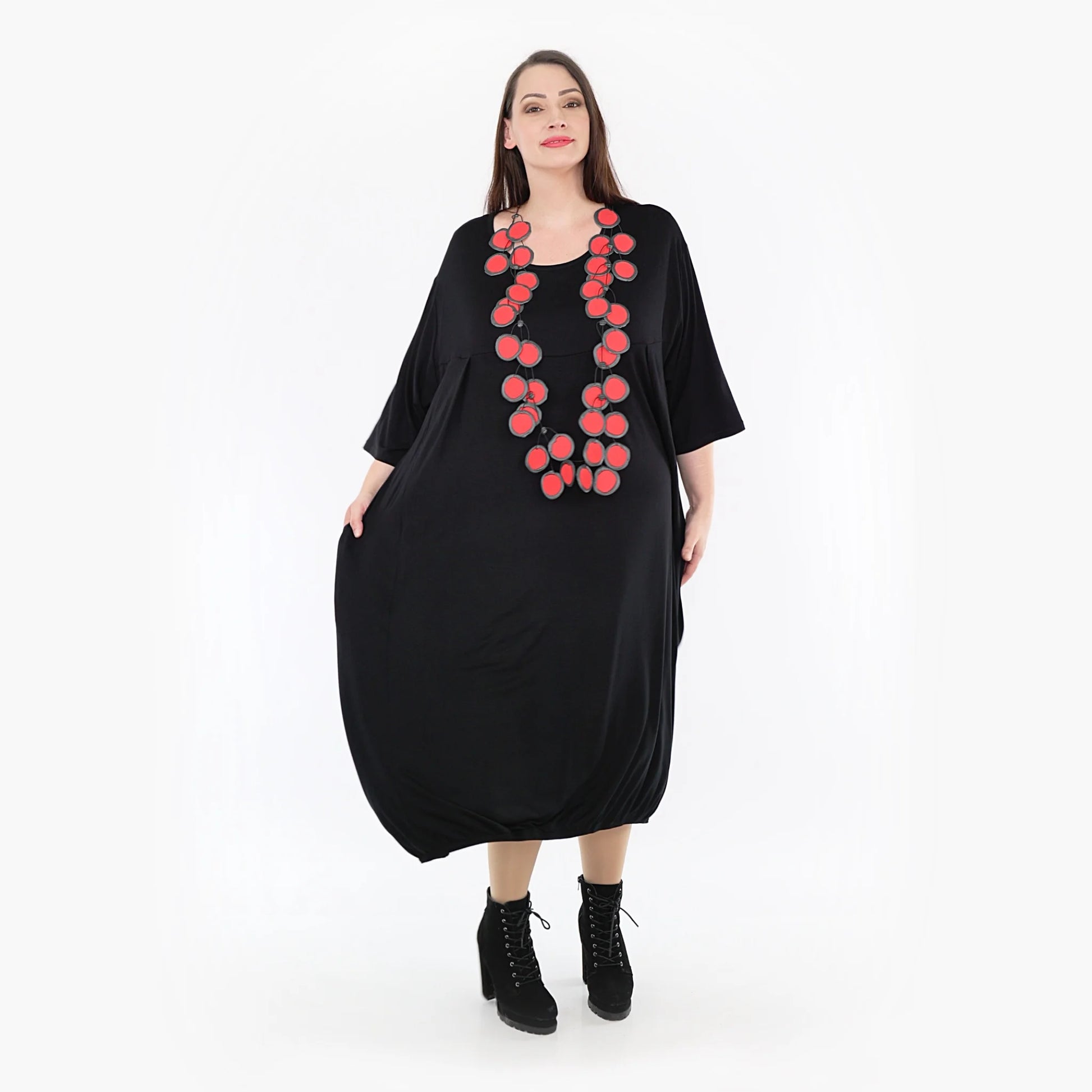 Ballonkleid von AKH Fashion aus Viskose, 1233.06947, Schwarz, Schick, Modern, Bequem
