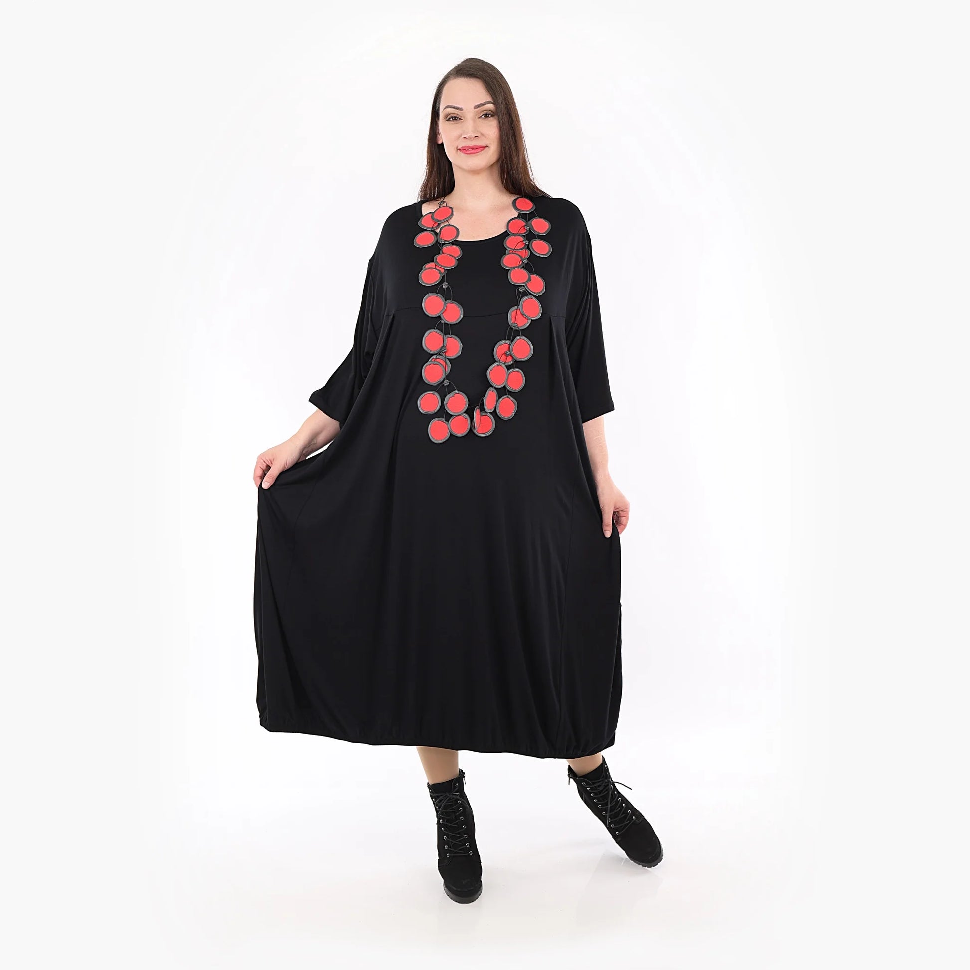 Ballonkleid von AKH Fashion aus Viskose, 1233.06947, Schwarz, Schick, Modern, Bequem