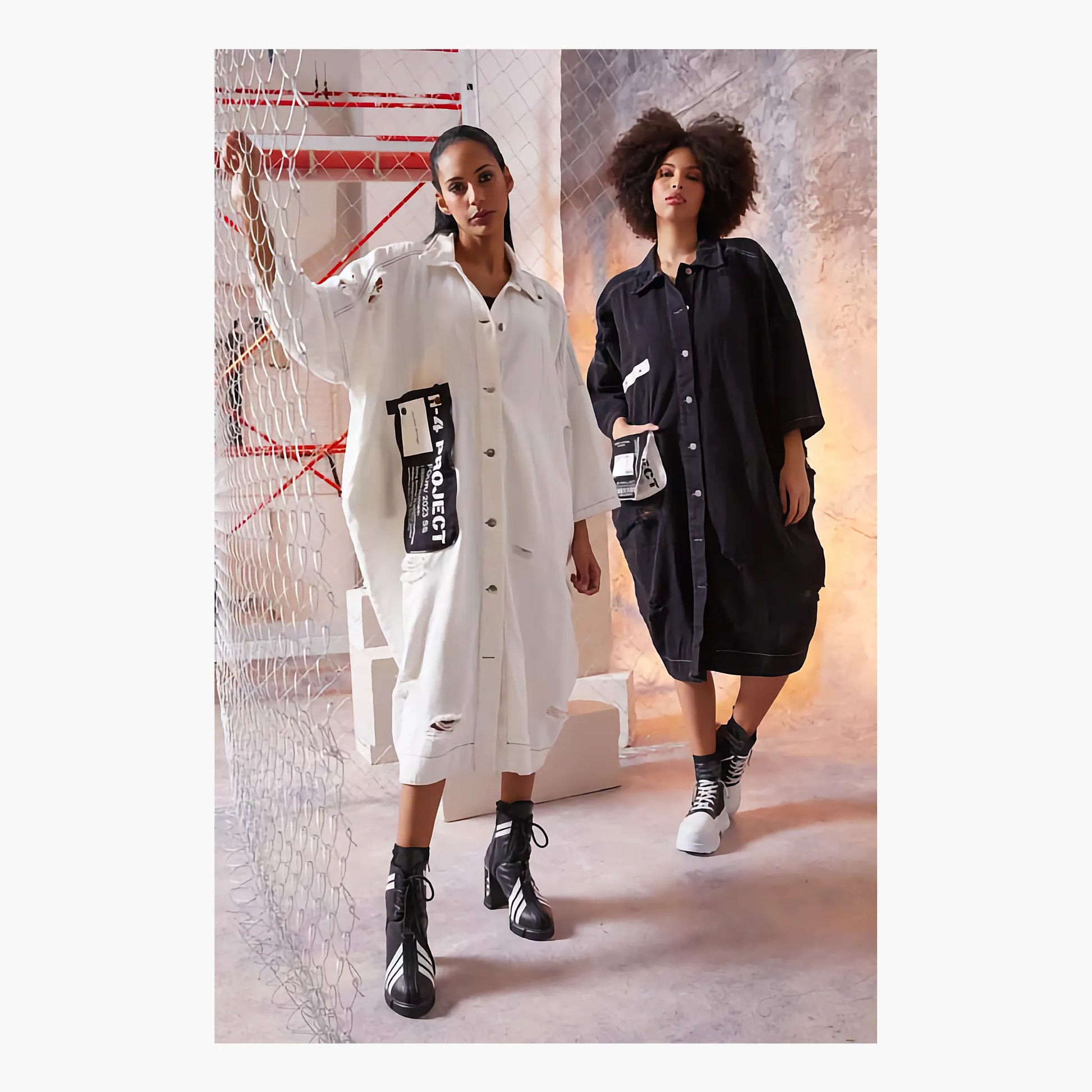 Ballonmantel von H4 Fashion aus Baumwolle, 1836, Schwarz-Denim, Schick, Modern, Bequem