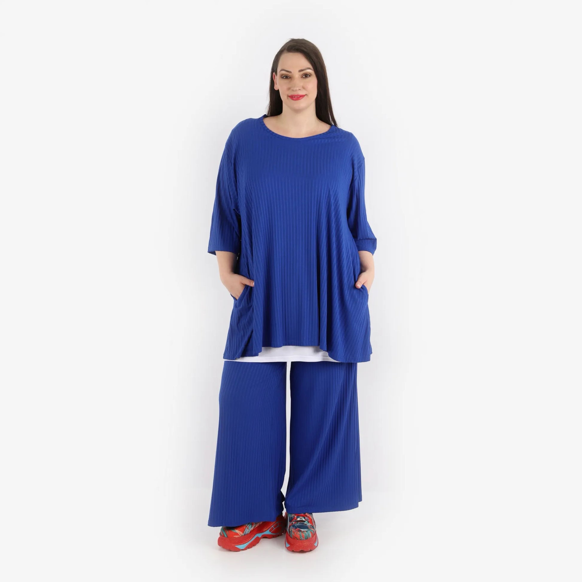 Papita Bigshirt in Glocken-Form, aus Viskose, 6936, Royal Blue, Schick, Modern, Bequem