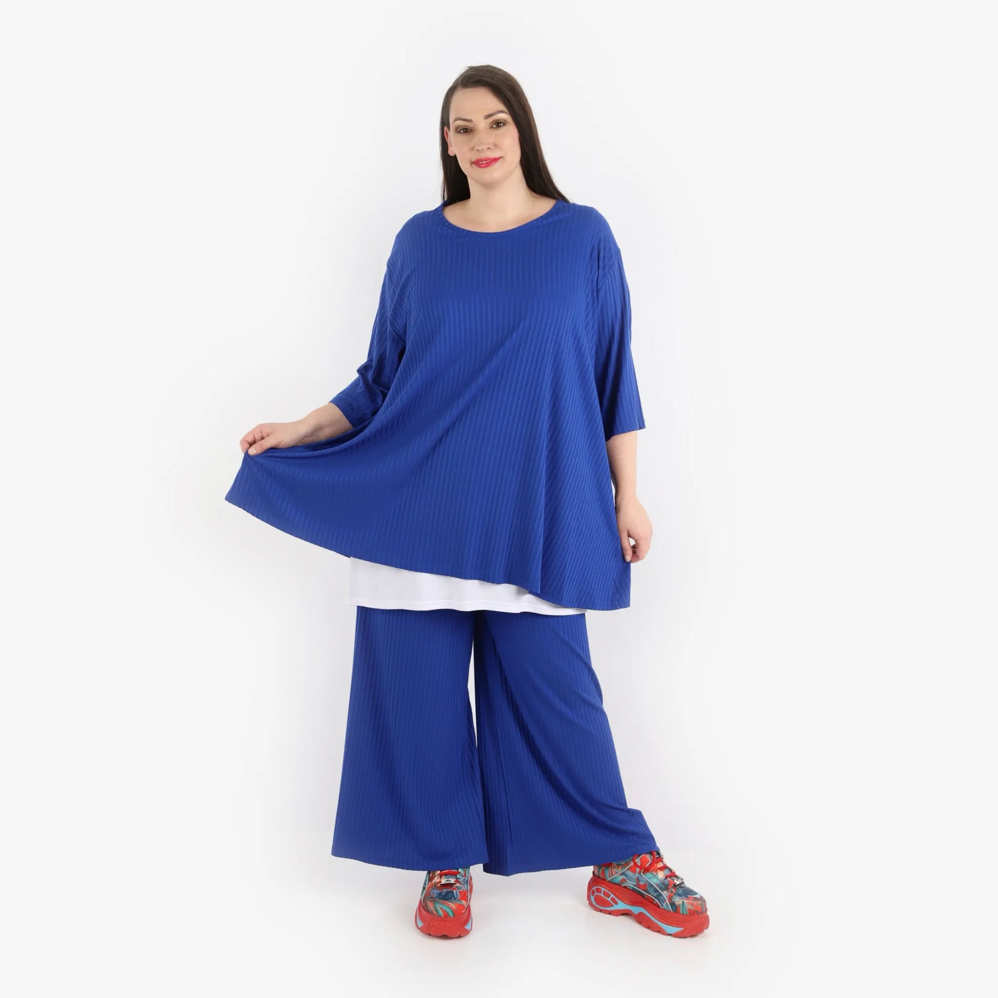 Papita Bigshirt in Glocken-Form, aus Viskose, 6936, Royal Blue, Schick, Modern, Bequem
