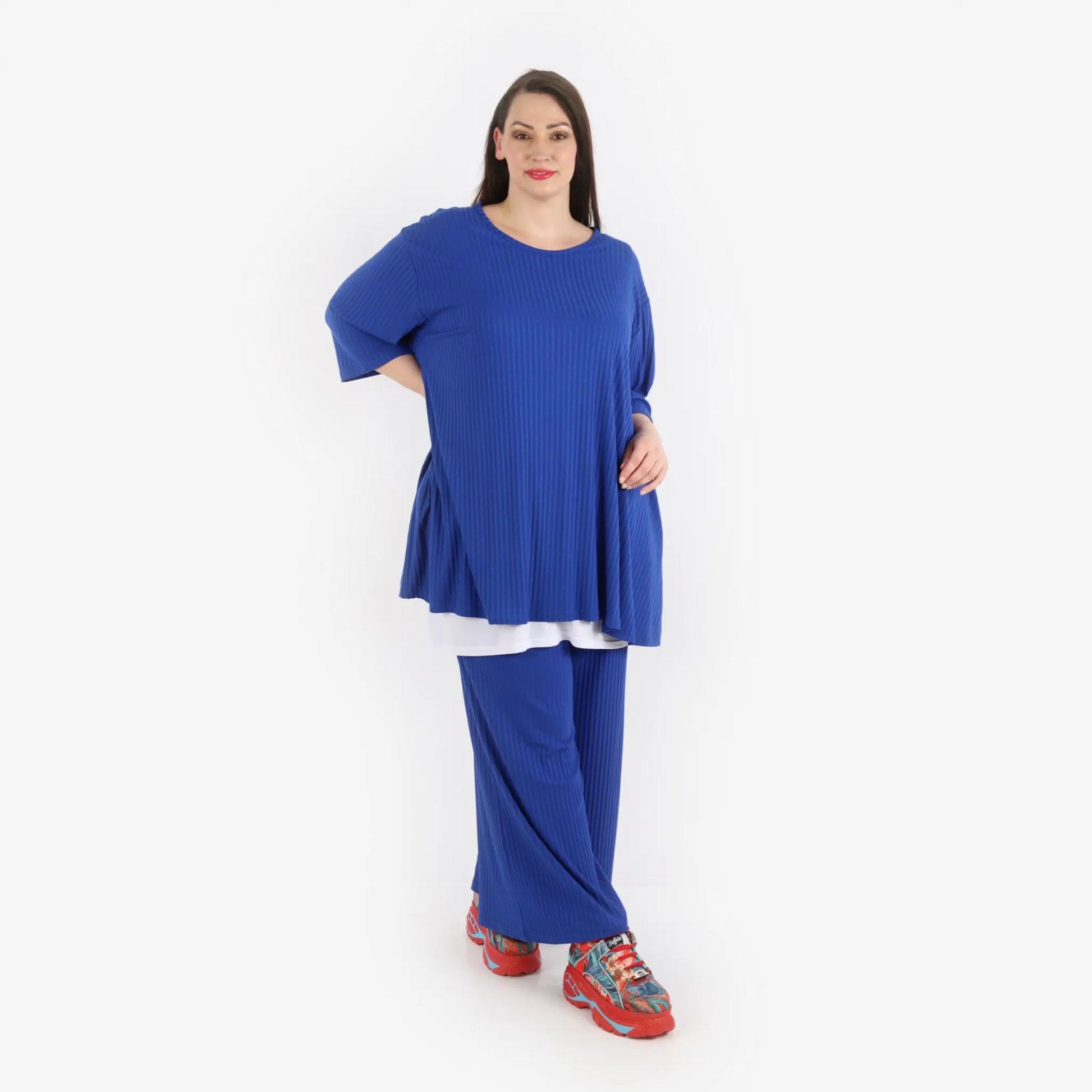 Papita Bigshirt in Glocken-Form, aus Viskose, 6936, Royal Blue, Schick, Modern, Bequem