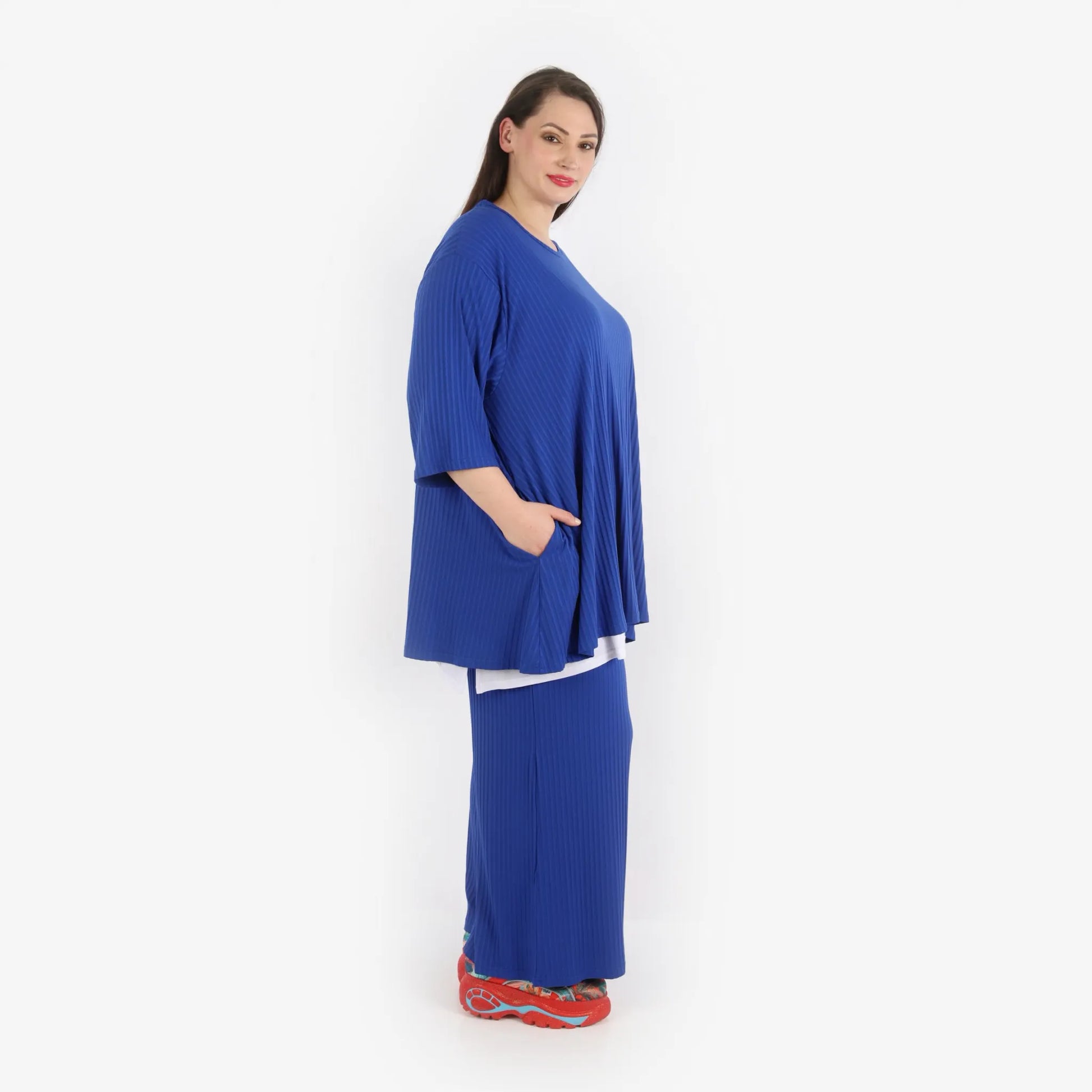 Papita Bigshirt in Glocken-Form, aus Viskose, 6936, Royal Blue, Schick, Modern, Bequem