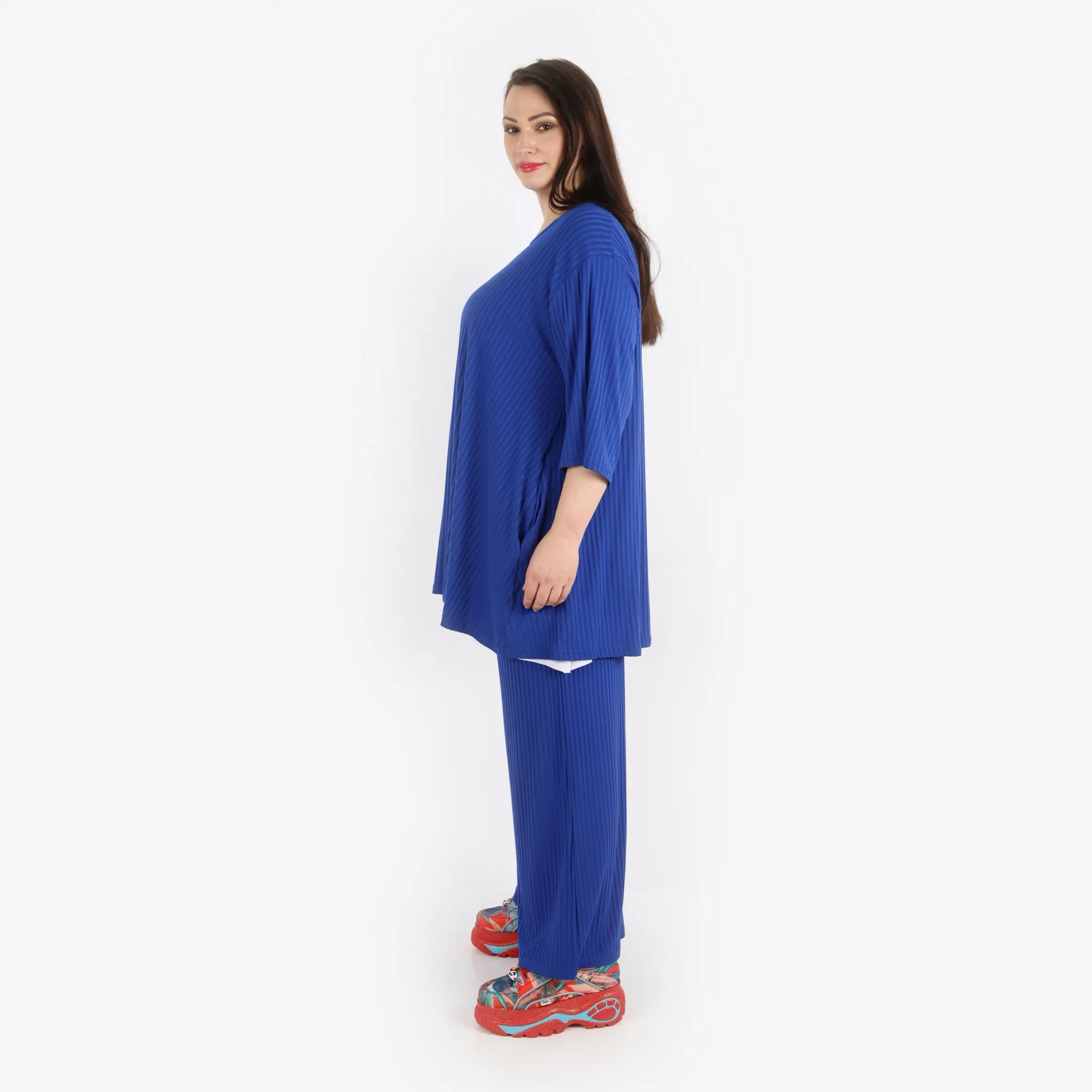 Papita Bigshirt in Glocken-Form, aus Viskose, 6936, Royal Blue, Schick, Modern, Bequem