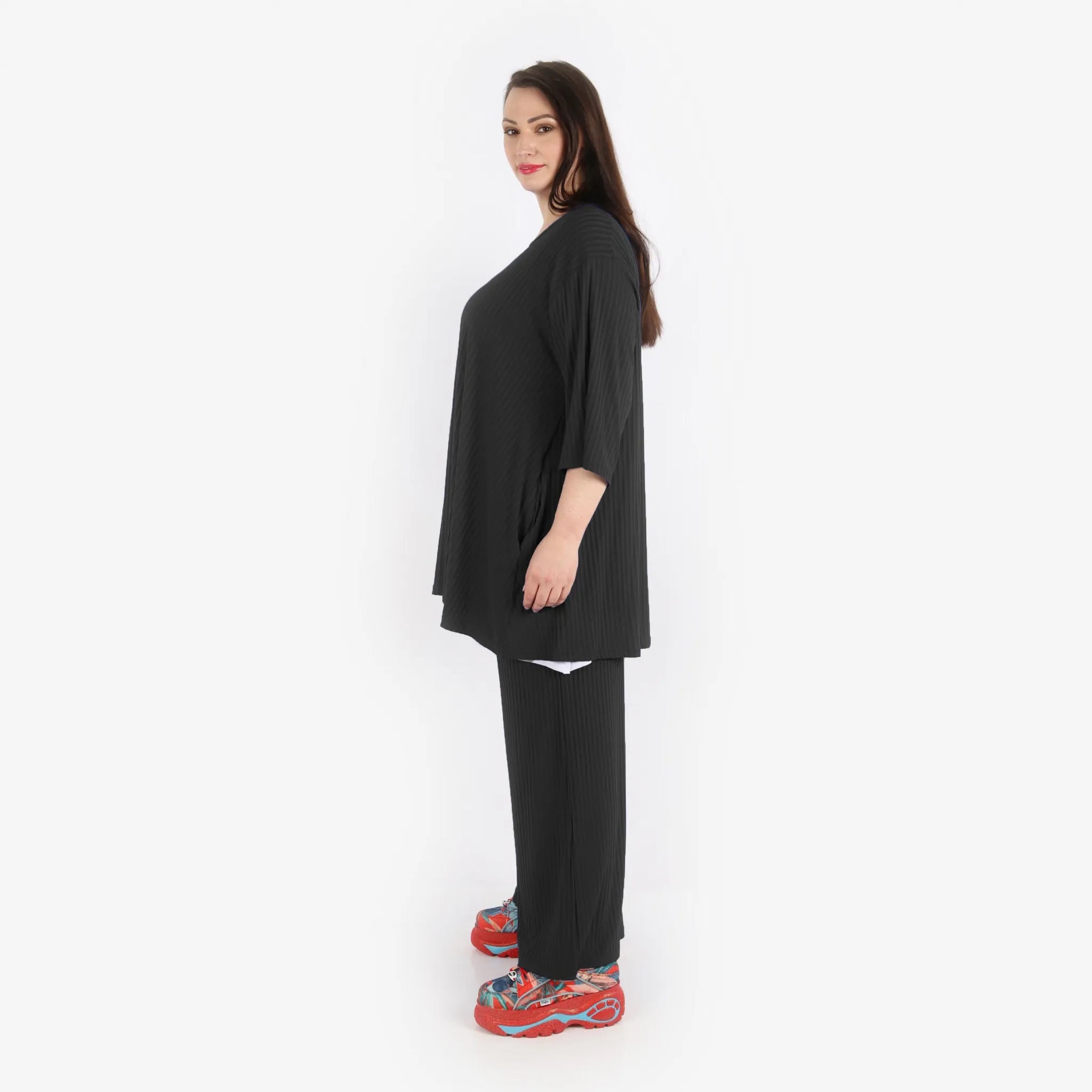 Papita Bigshirt in Glocken-Form, aus Viskose, 6936, Midnight Black, Schick, Modern, Bequem