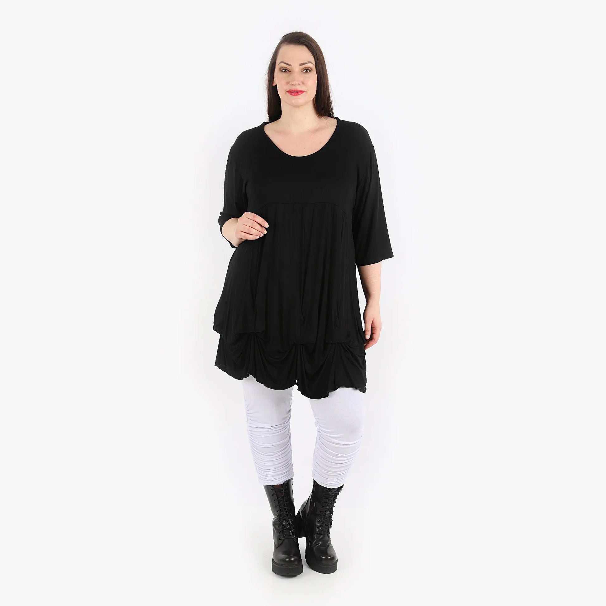 Ballonshirt von AKH Fashion aus Viskose, 1312.02066, Schwarz, Schick, Modern, Bequem