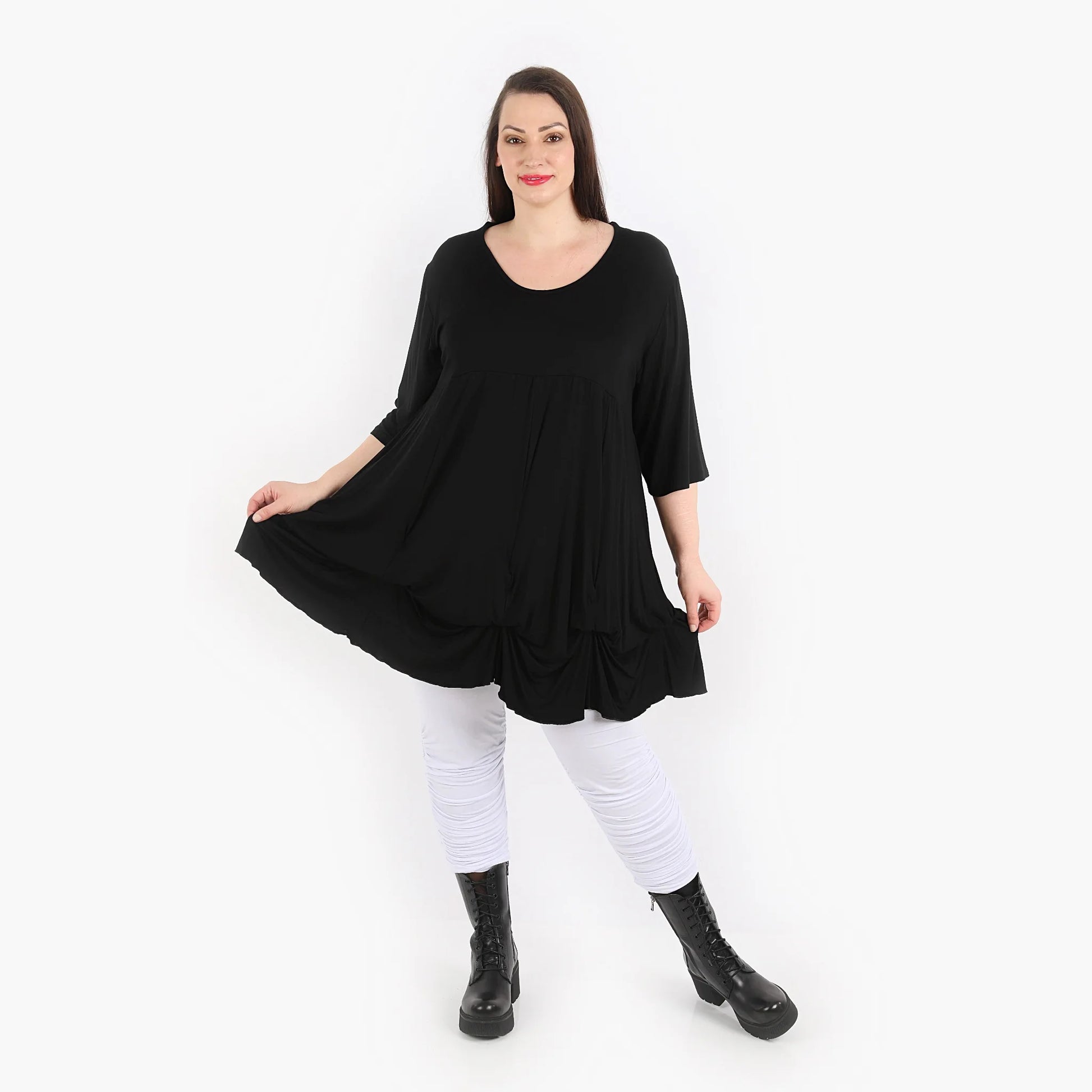 Ballonshirt von AKH Fashion aus Viskose, 1312.02066, Schwarz, Schick, Modern, Bequem