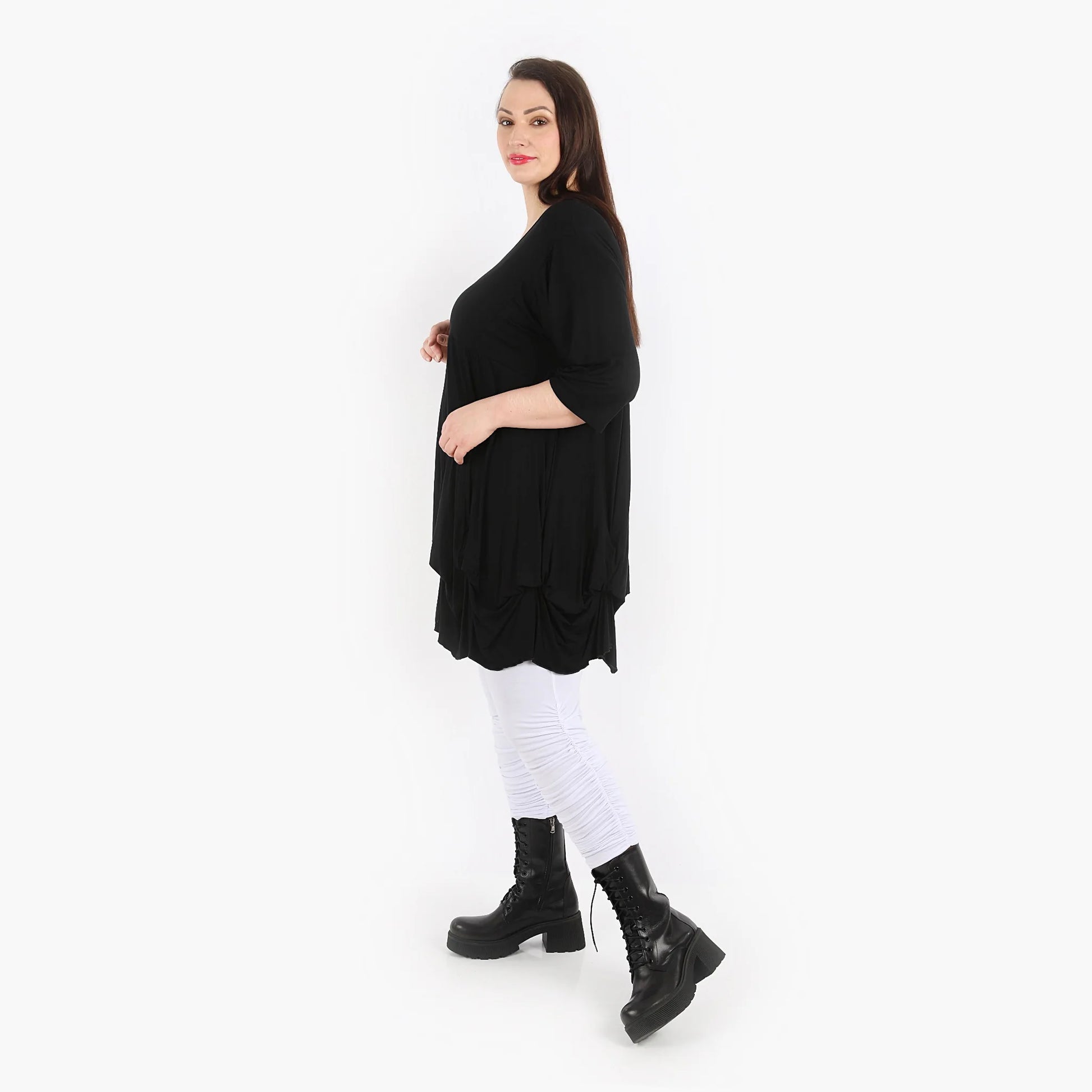 Ballonshirt von AKH Fashion aus Viskose, 1312.02066, Schwarz, Schick, Modern, Bequem
