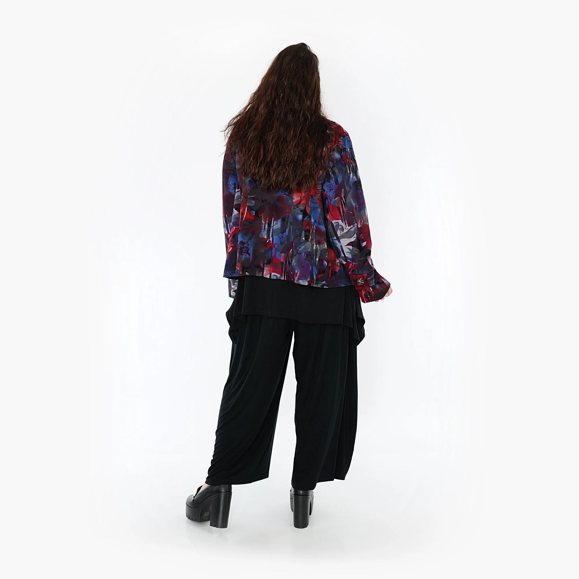 AKH Fashion Jacke in gerader Form, aus Viskose, 1330.02149, Rot-Blau-Grau, Farbmix