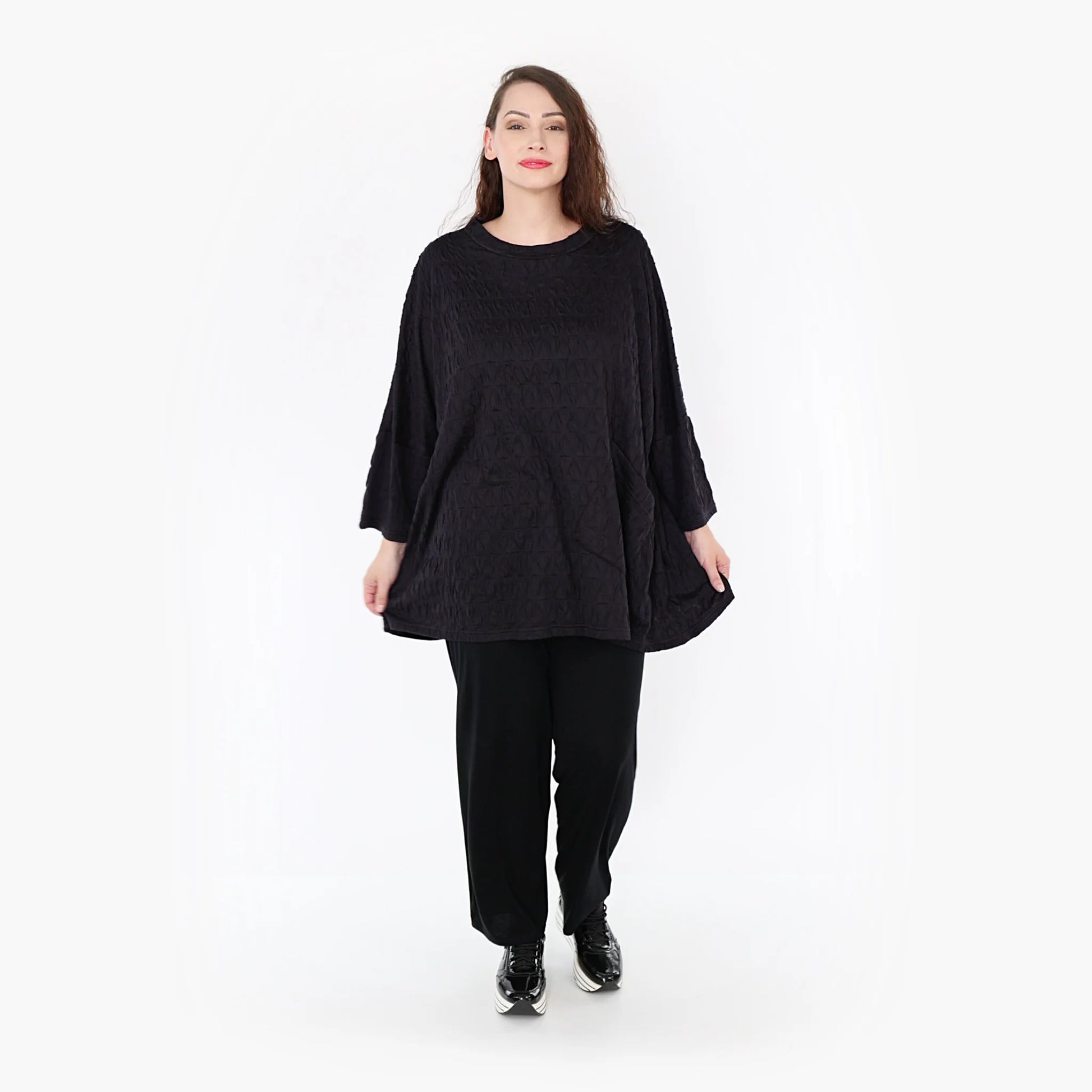 A-Form Bigshirt von AKH Fashion aus Viskose, 1341.06973, Schwarz, Schick, Modern, Bequem