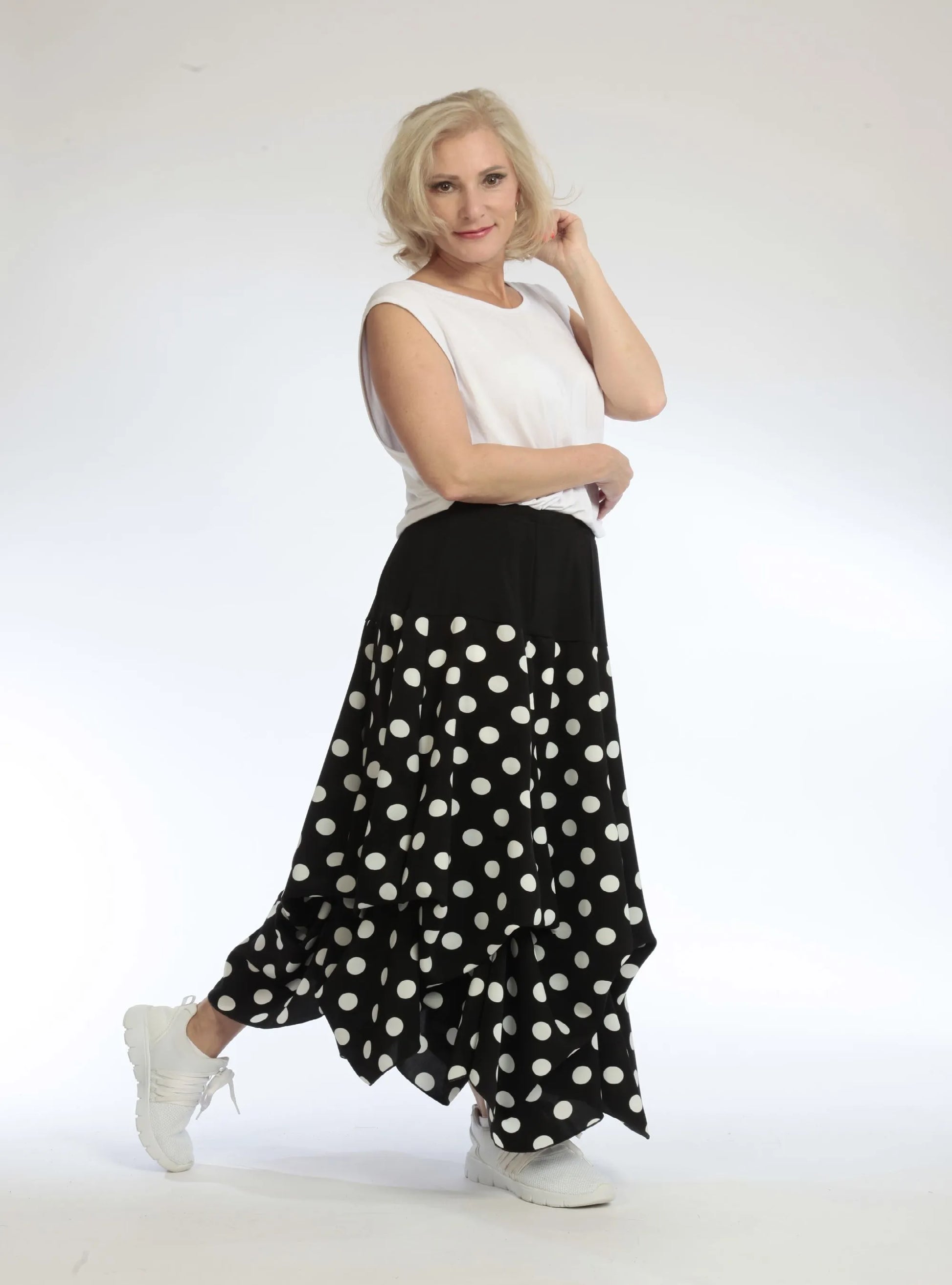 Ballonrock von AKH Fashion aus Viskose, 1108.07559, Punkte-Blau, Punkte, Schick, Modern