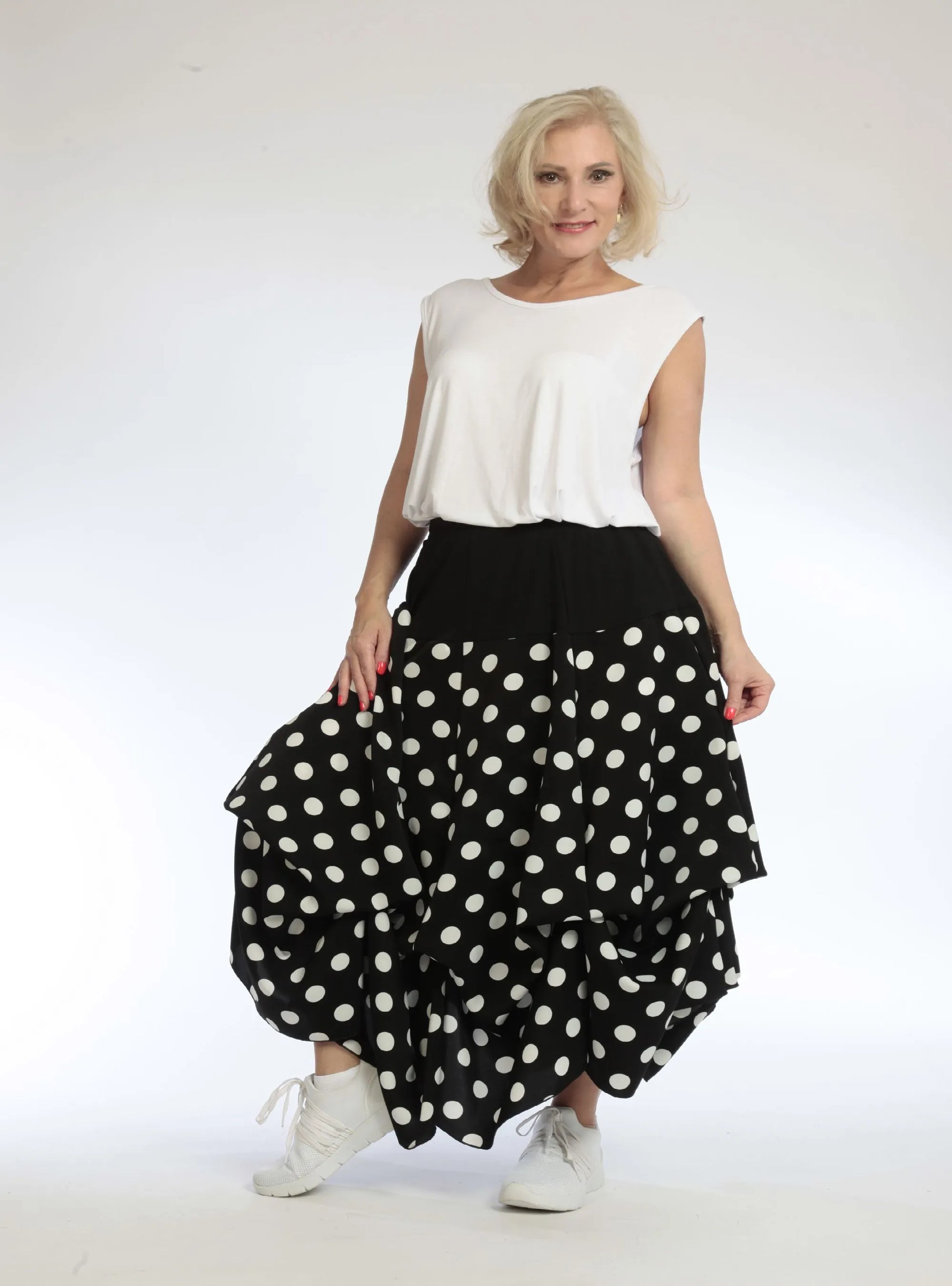 Ballonrock von AKH Fashion aus Viskose, 1108.07559, Punkte-Blau, Punkte, Schick, Modern