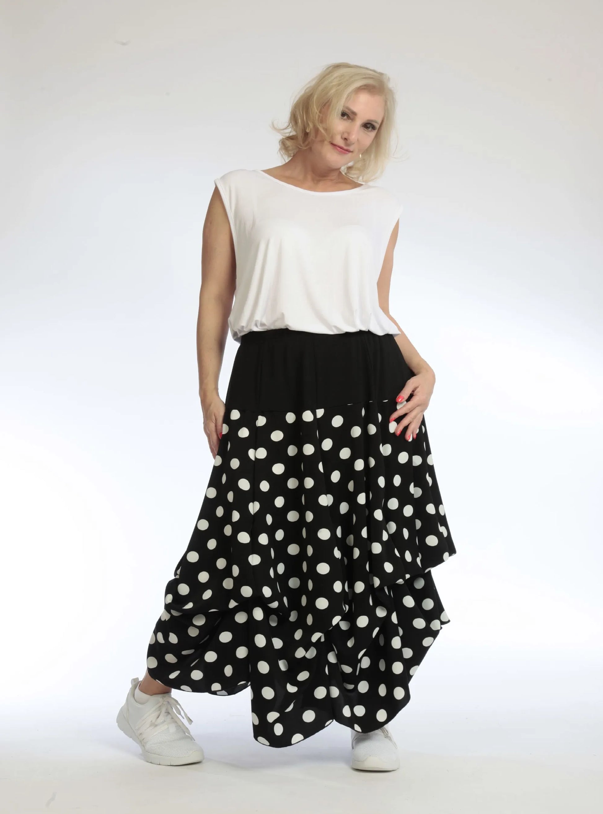 Ballonrock von AKH Fashion aus Viskose, 1108.07559, Punkte-Blau, Punkte, Schick, Modern