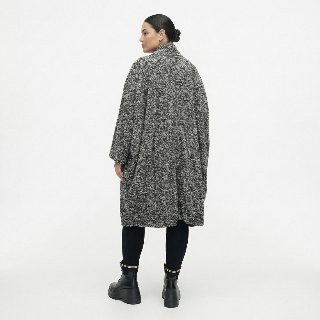  Ballonmantel von AKH Fashion aus Materialmix, 1551.07164, Schwarz/Weiß, Meliert, Schick