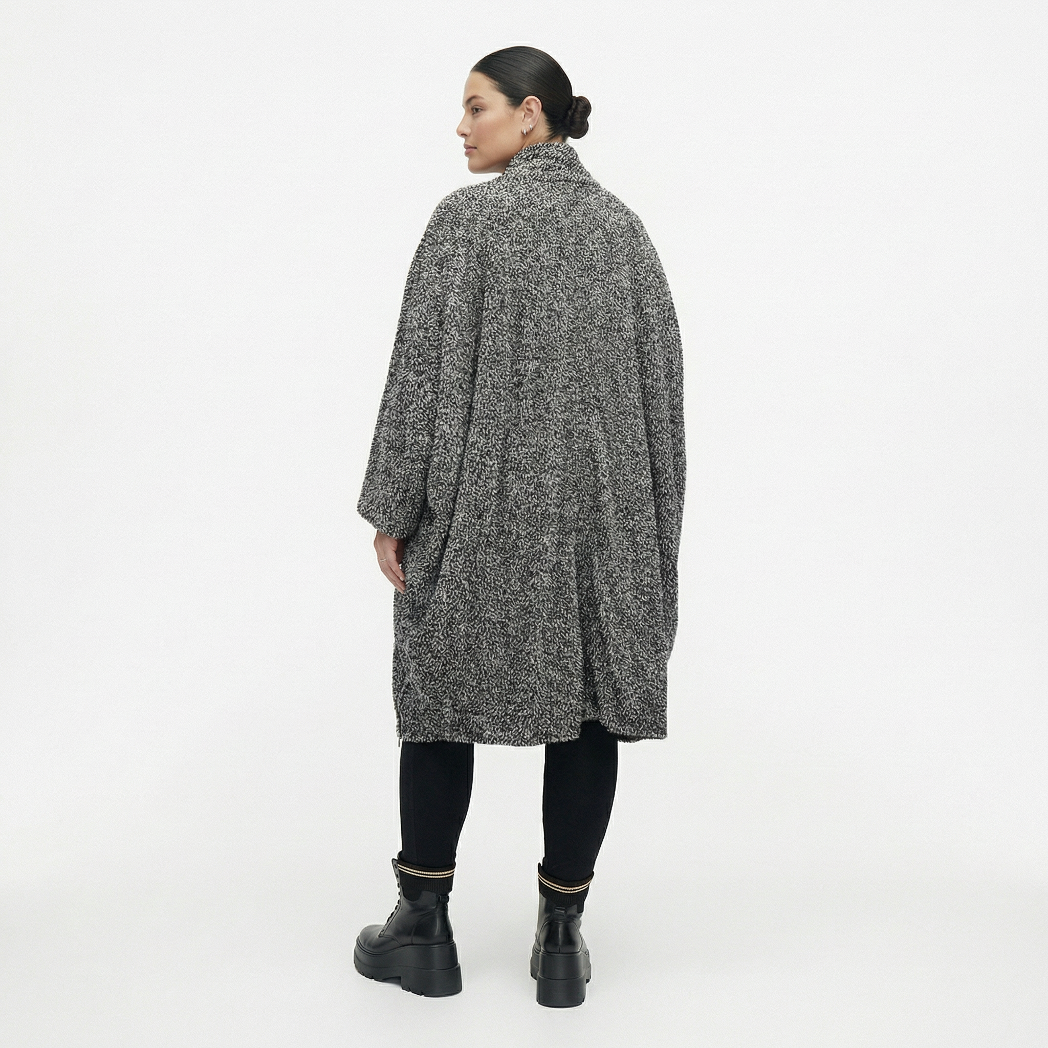  Ballonmantel von AKH Fashion aus Materialmix, 1551.07164, Schwarz/Weiß, Meliert, Schick