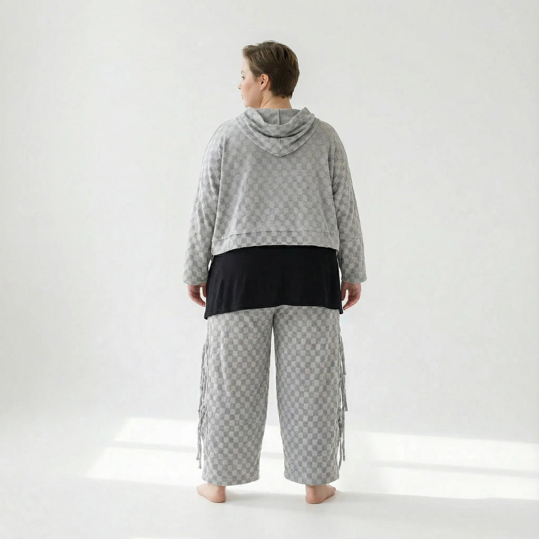  Ballonhose von AKH Fashion aus Viskose, 1540.07125, Grau, Kariert, Ausgefallen, Zeitlos