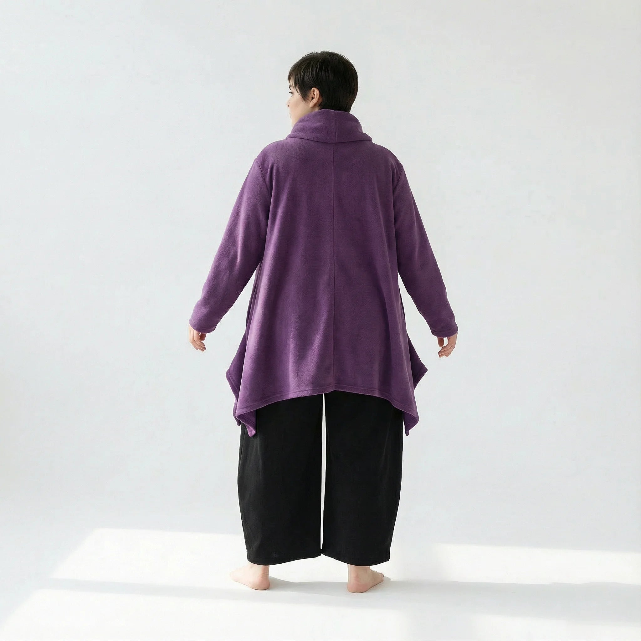  A-Form Bigshirt von AKH Fashion aus Materialmix, 1552.03371, Violett, Ausgefallen, Zeitlos