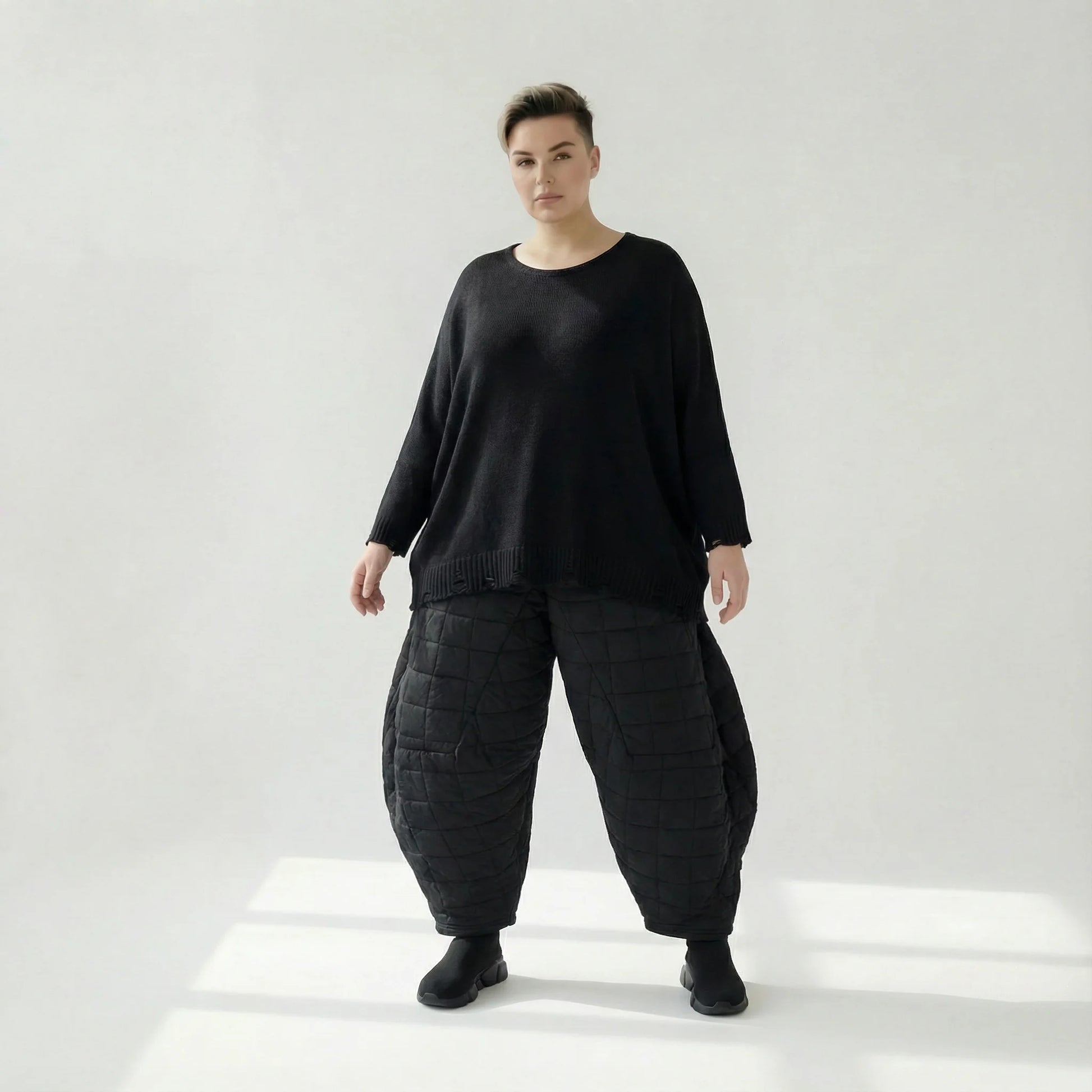  Ballonhose von AKH Fashion aus Viskose, 1561.06883, Schwarz, Kariert, Ausgefallen, Zeitlos