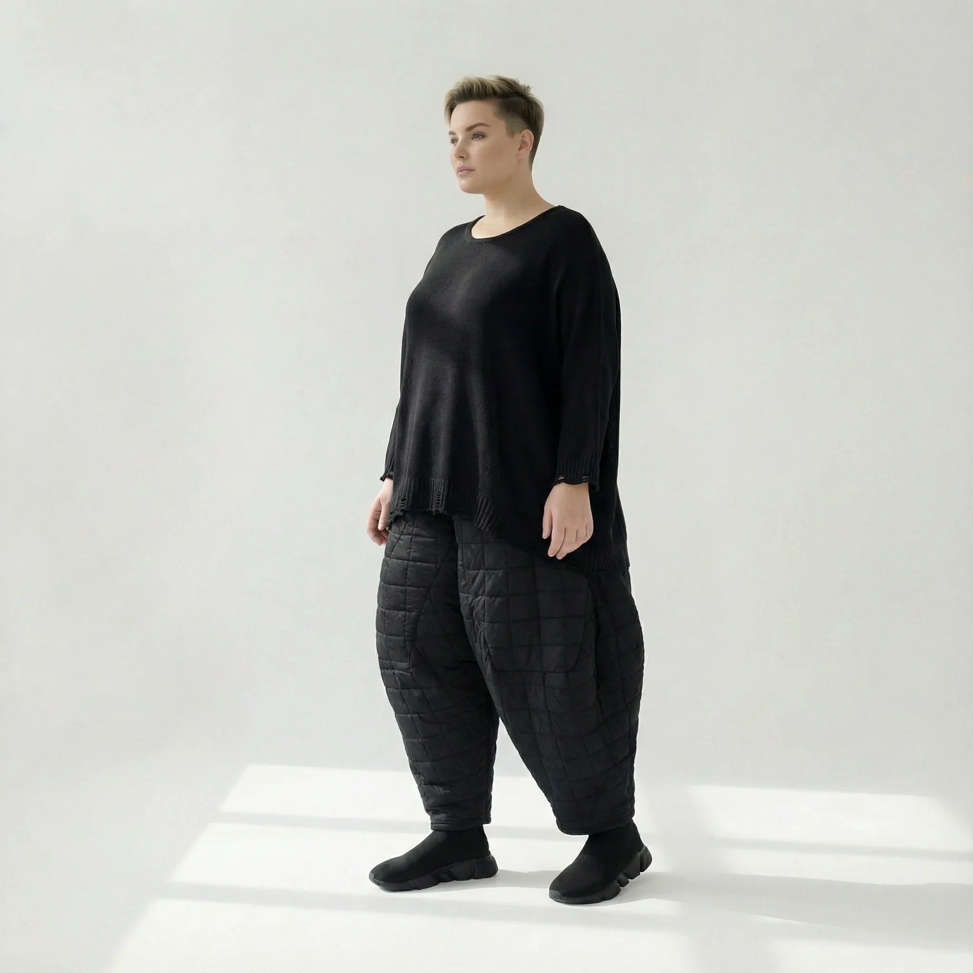  Ballonhose von AKH Fashion aus Viskose, 1561.06883, Schwarz, Kariert, Ausgefallen, Zeitlos