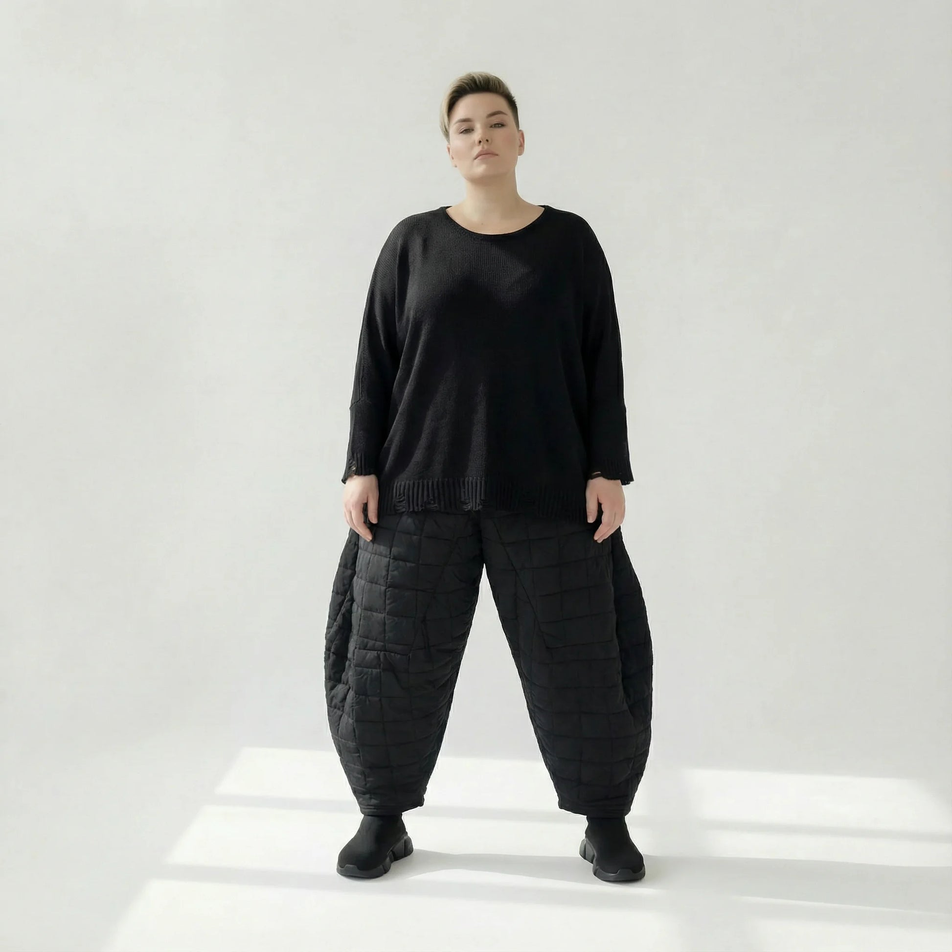  Ballonhose von AKH Fashion aus Viskose, 1561.06883, Schwarz, Kariert, Ausgefallen, Zeitlos