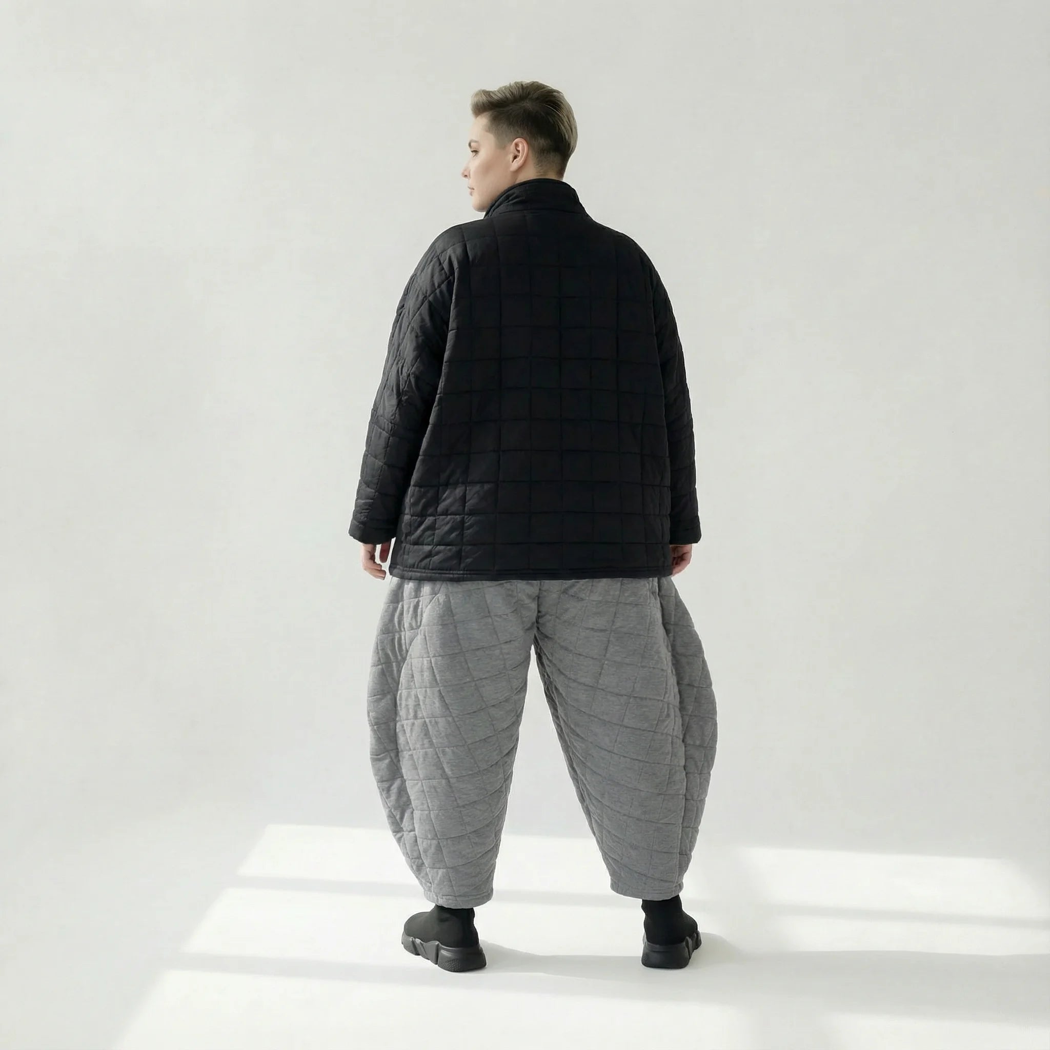  AKH Fashion Jacke in kastiger Form, aus Viskose, 1561.07104, Schwarz, Kariert, Schick