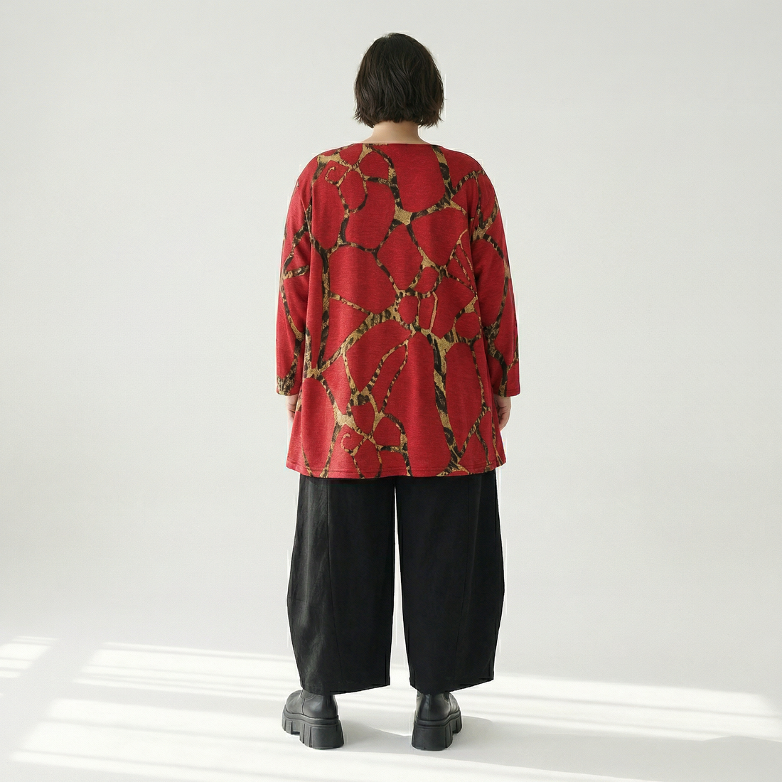  A-Form Bigshirt von AKH Fashion aus Materialmix, 1563.00593, Rot/Multi, Grafik, Ausgefallen