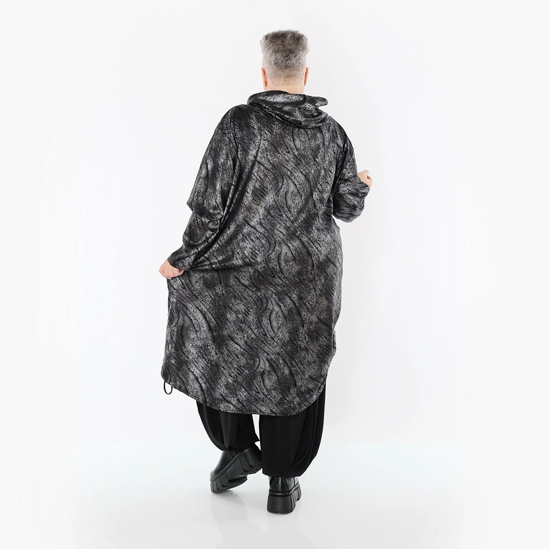  AKH Premium Jacke in gerader Form, aus Viskose, P1019.7154, Silber/Schwarz, Zebra, Schick