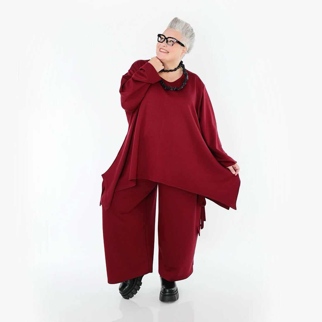  Ballonhose von AKH Fashion aus Viskose, 1566.07125, Weinrot, Ausgefallen, Zeitlos, Schick