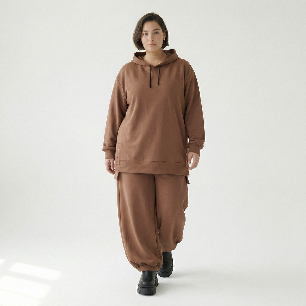  AKH Fashion Bigshirt in gerader Form, aus Viskose, 1566.06988, Braun, Ausgefallen, Zeitlos