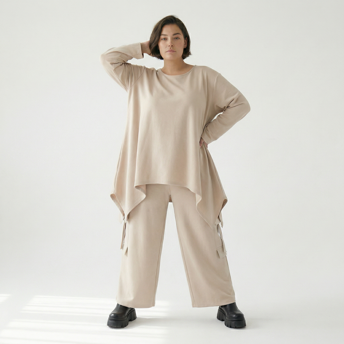  Ballonhose von AKH Fashion aus Viskose, 1566.07125, Beige, Ausgefallen, Zeitlos, Schick