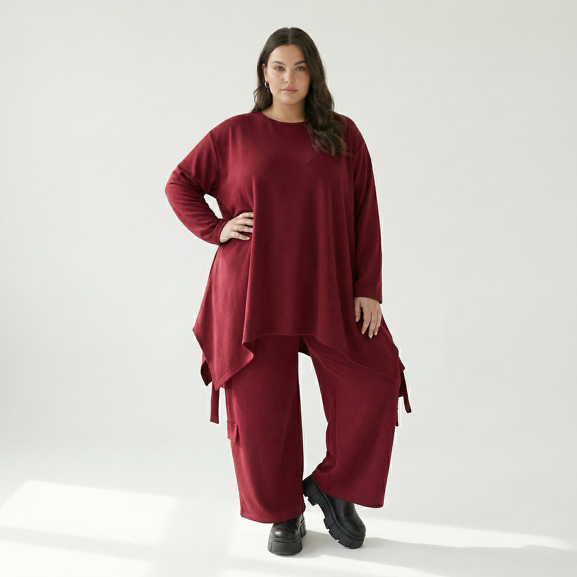  Ballonhose von AKH Fashion aus Viskose, 1566.07125, Weinrot, Ausgefallen, Zeitlos, Schick