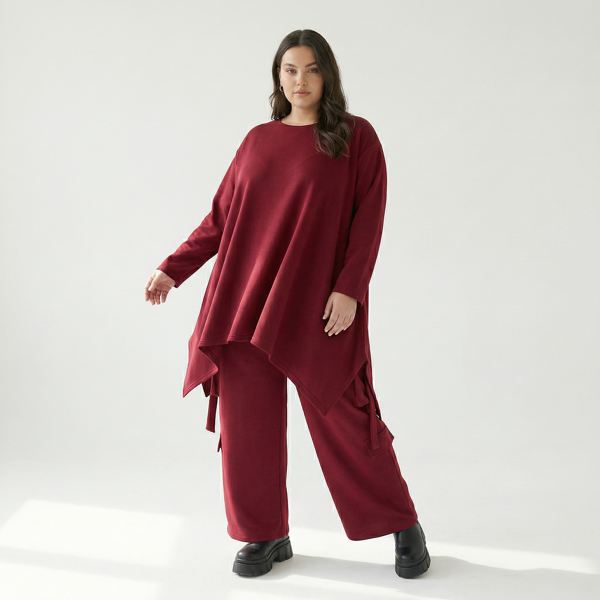  Ballonhose von AKH Fashion aus Viskose, 1566.07125, Weinrot, Ausgefallen, Zeitlos, Schick