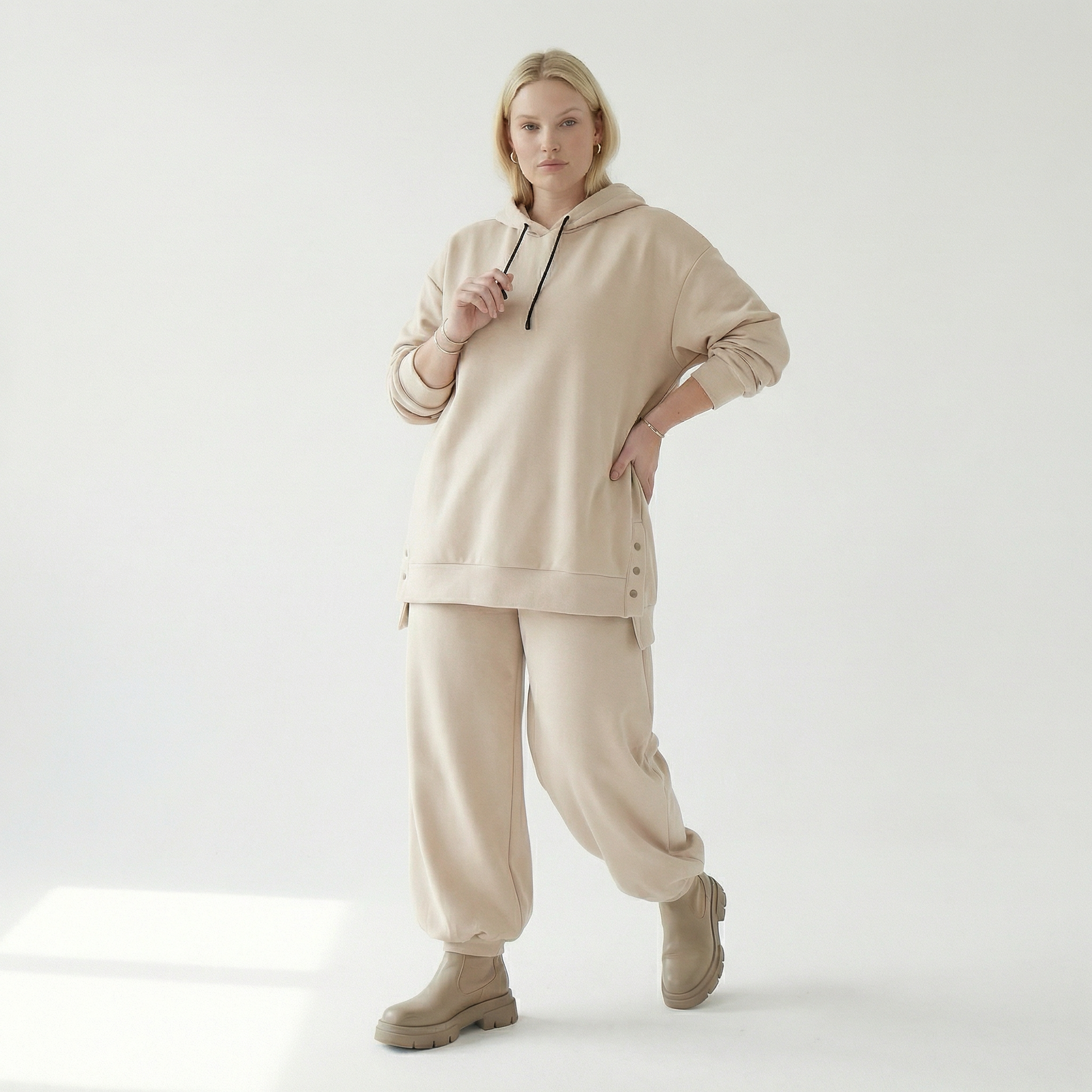  AKH Fashion Bigshirt in gerader Form, aus Viskose, 1566.06988, Beige, Ausgefallen, Zeitlos