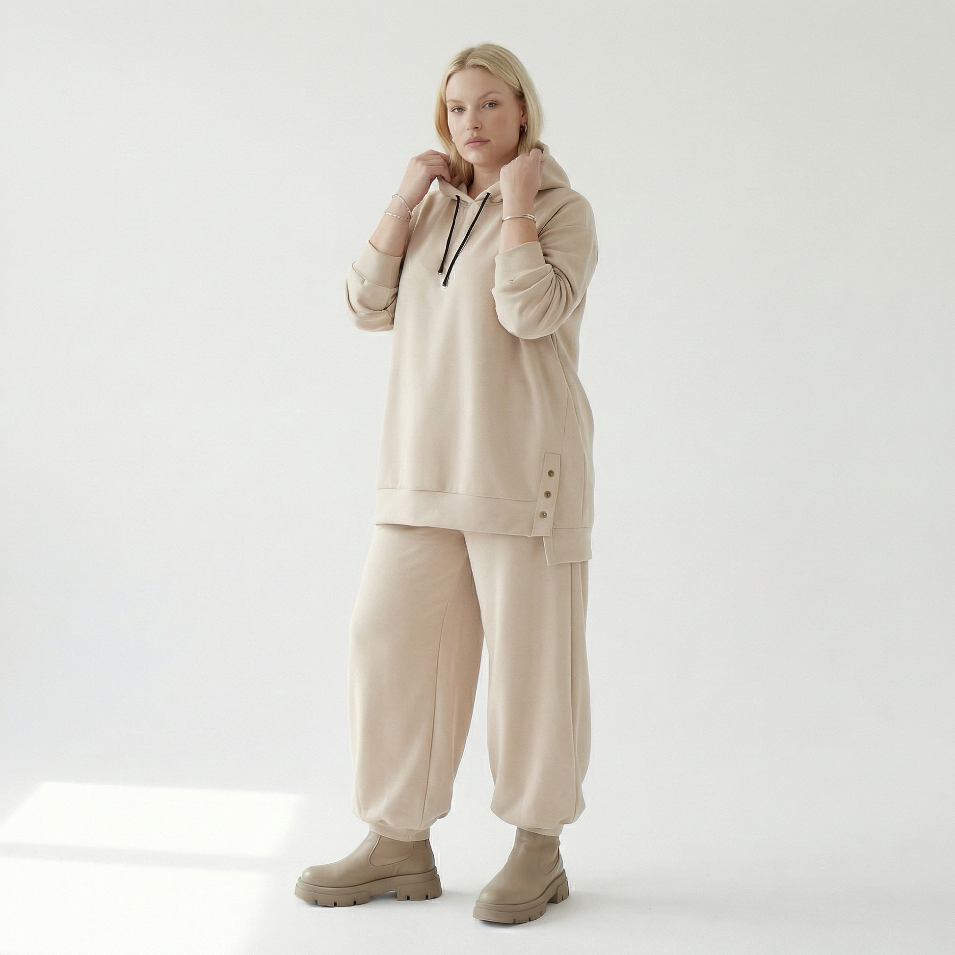  AKH Fashion Bigshirt in gerader Form, aus Viskose, 1566.06988, Beige, Ausgefallen, Zeitlos