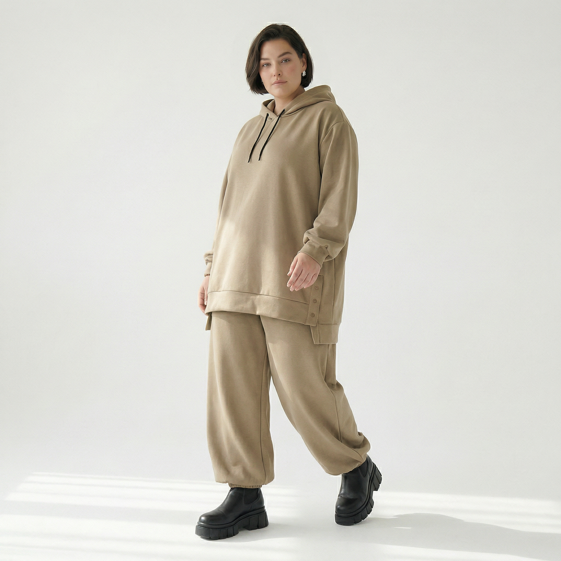  AKH Fashion Bigshirt in gerader Form, aus Viskose, 1566.06988, Camel, Ausgefallen, Zeitlos