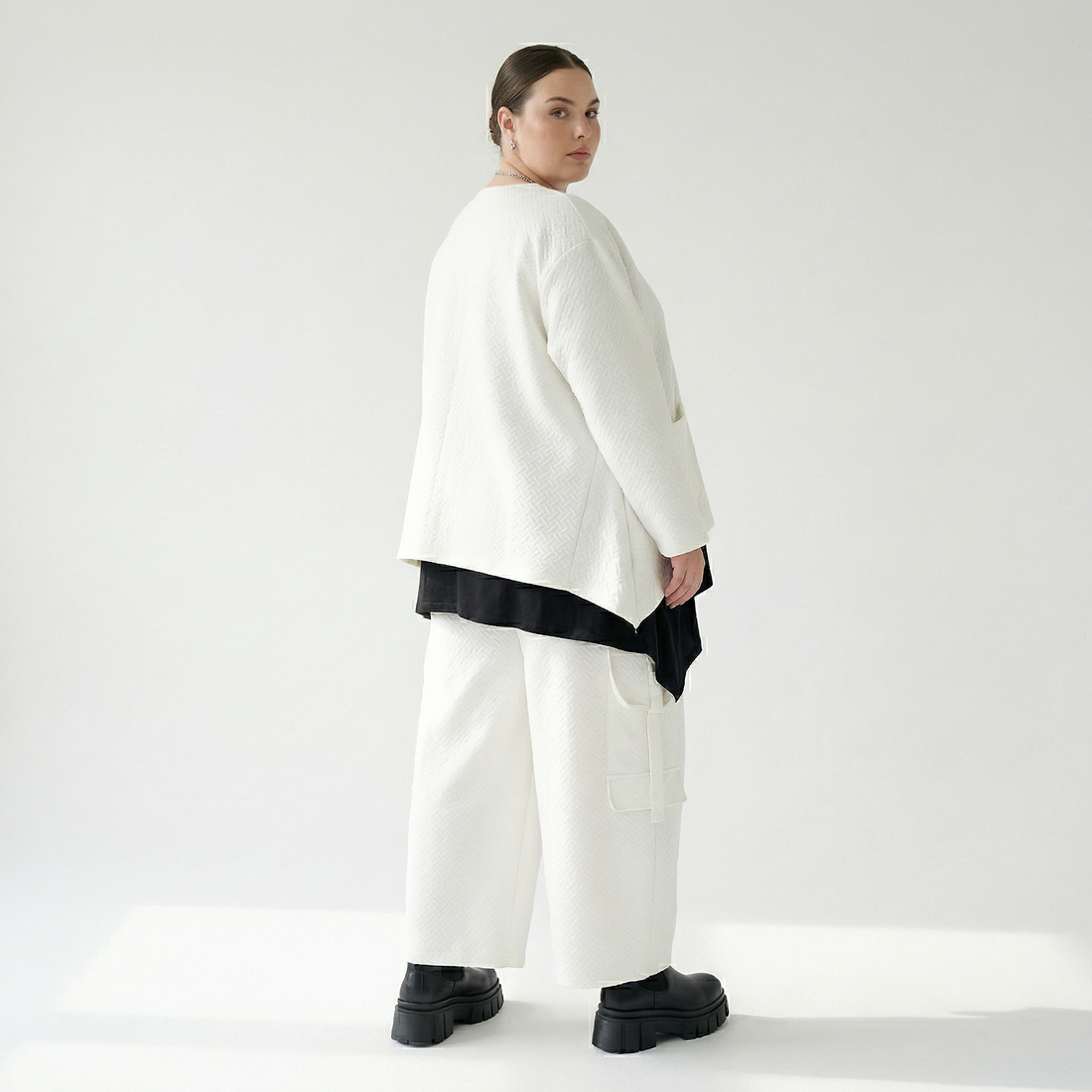  A-Form Jacke von AKH Fashion aus Baumwolle, 1567.00118, Weiß, ZickZack, Ausgefallen