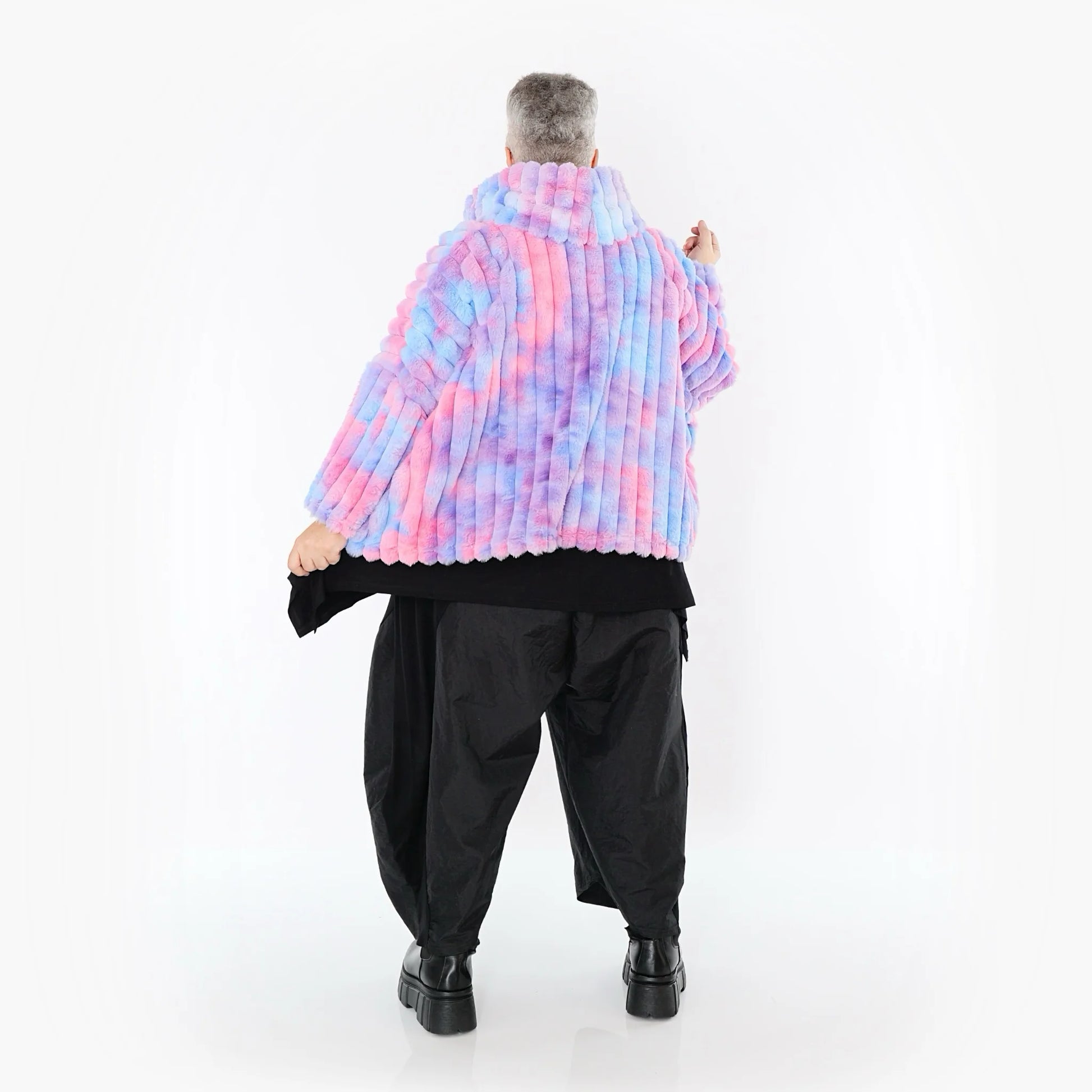  AKH Fashion Bigshirt in kastiger Form, aus Polyester, 1568.03090, Mehrfarbig, Blockstreifen