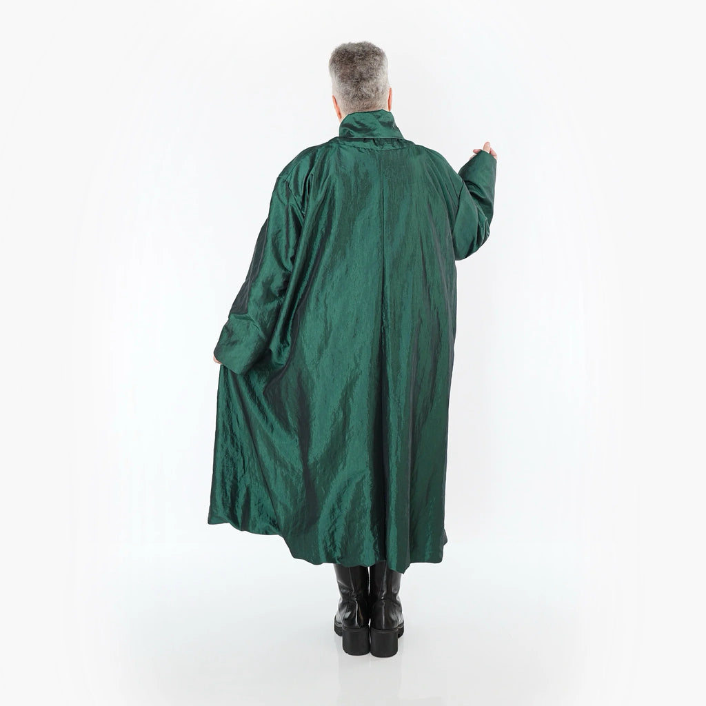  A-Form Mantel von AKH Premium aus Viskose, P106167, Smaragd, Ausgefallen, Zeitlos, Schick