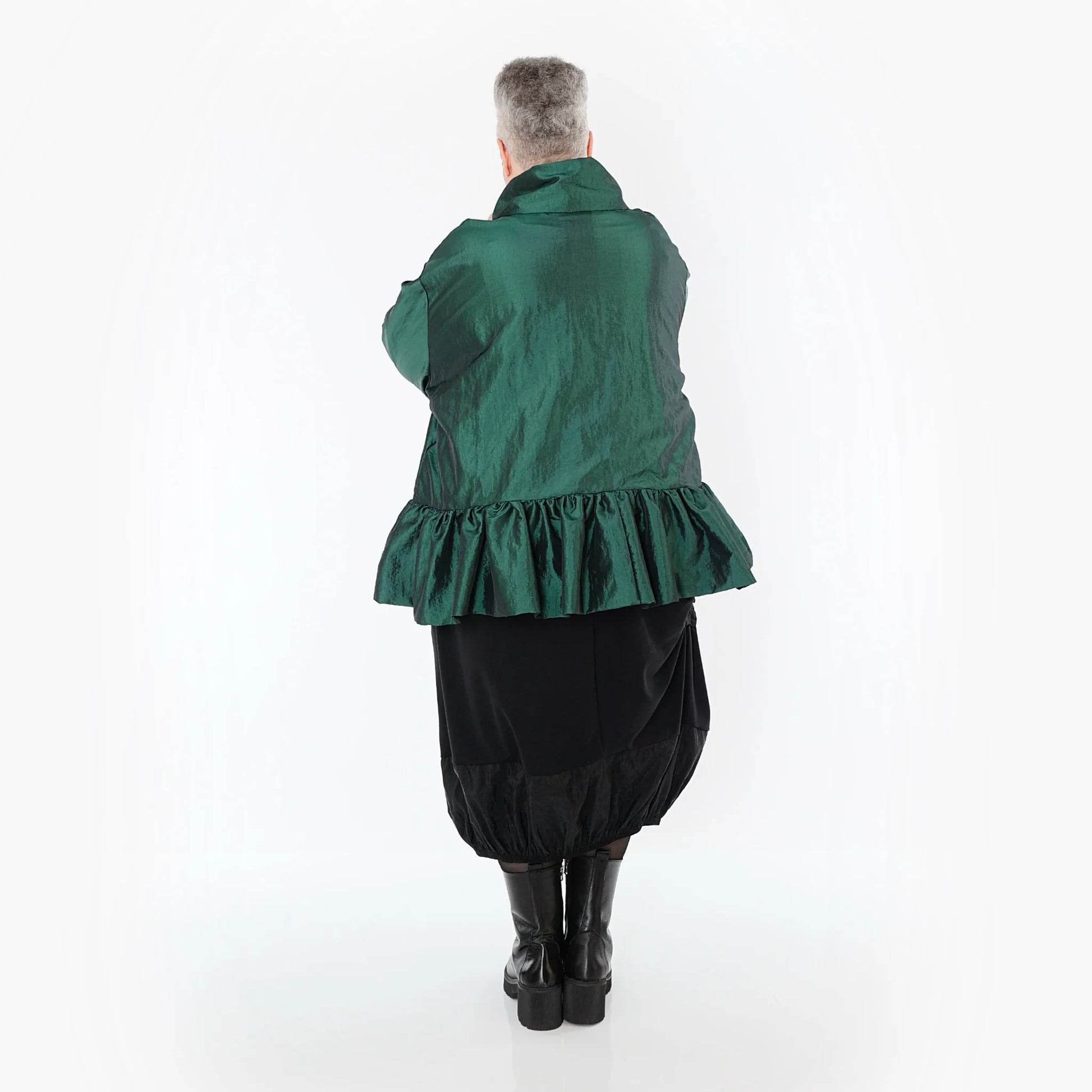  A-Form Jacke von AKH Premium aus Viskose, P107166, Smaragd, Ausgefallen, Zeitlos, Schick