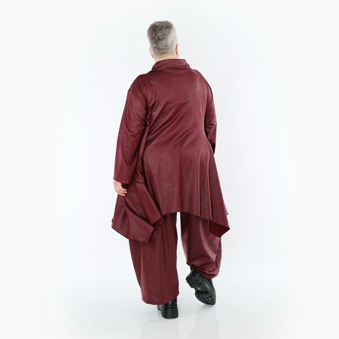  AKH Premium Jacke in Glocken-Form, aus Materialmix, P1027.7148, Weinrot, Ausgefallen
