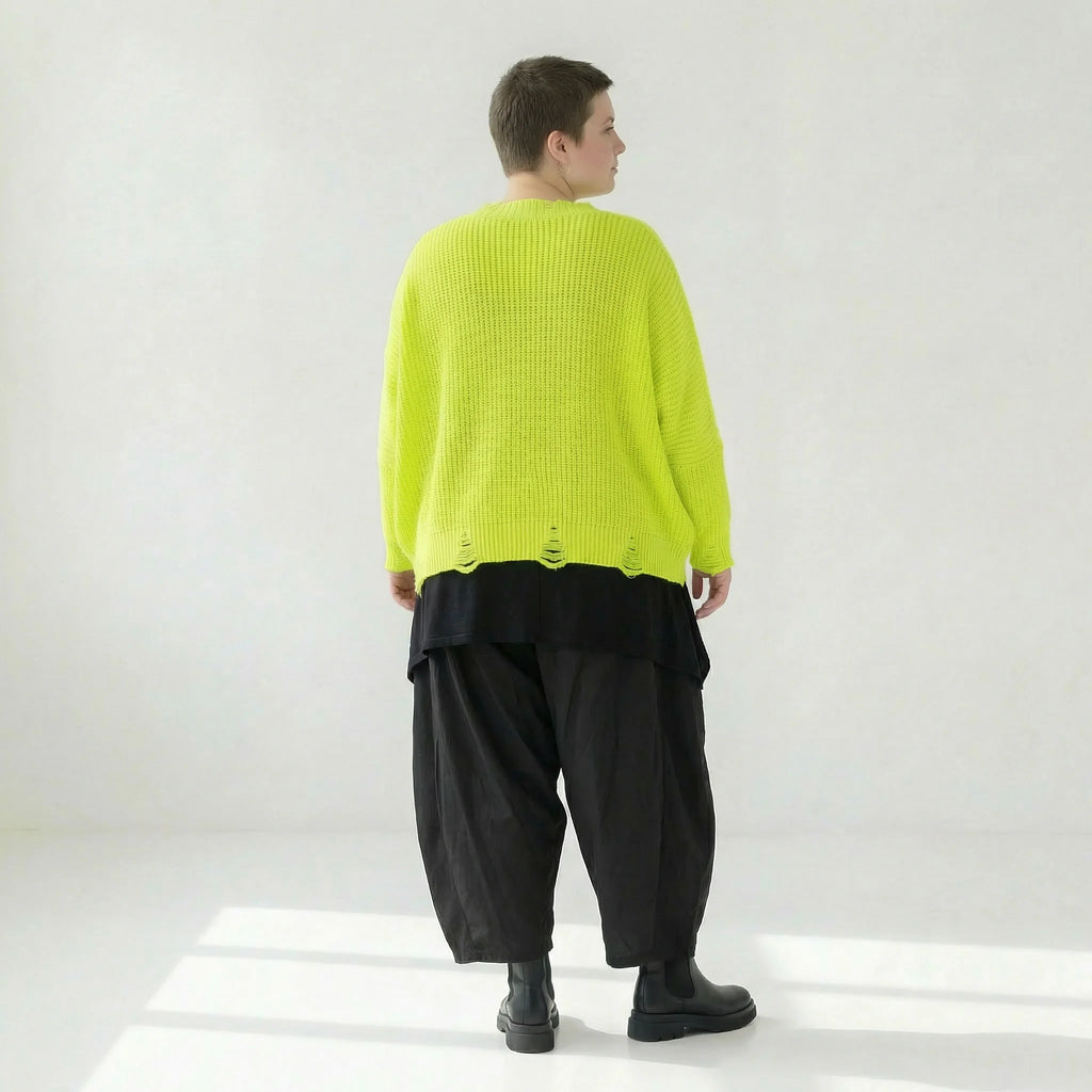  AKH Premium Überwurf in kastiger Form, aus Baumwolle, P1032.2602, NeonGelb, Ausgefallen