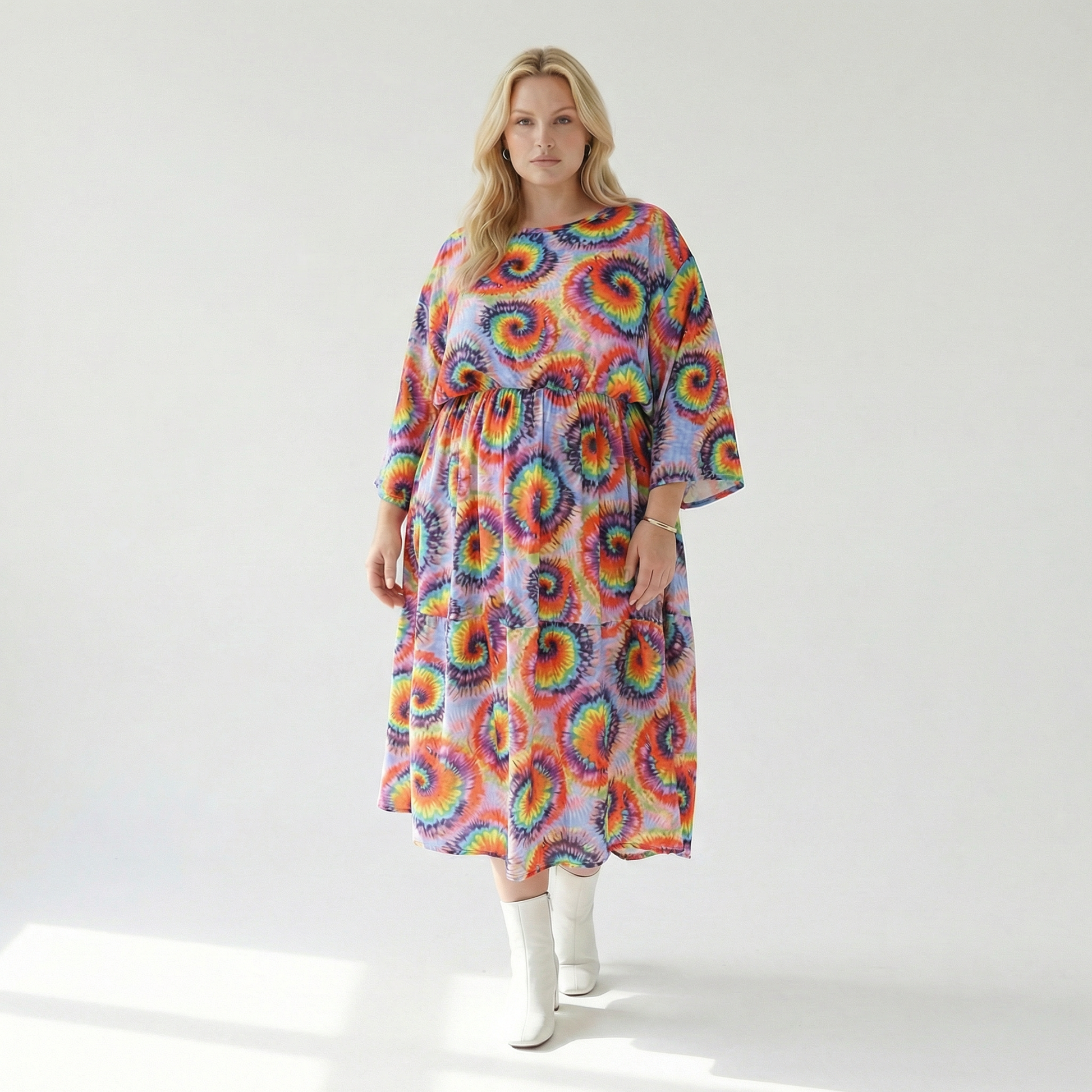  A-Form Kleid von AKH Fashion aus Baumwolle, 1503.07112, Multicolor, Farbmix, Ausgefallen