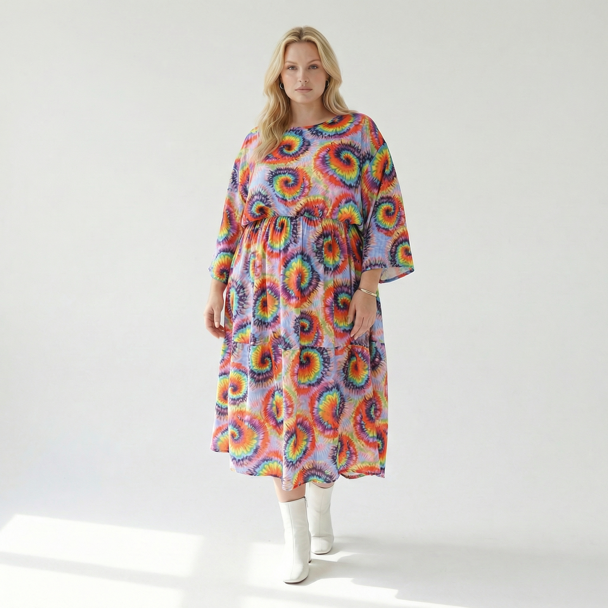  A-Form Kleid von AKH Fashion aus Baumwolle, 1503.07112, Multicolor, Farbmix, Ausgefallen