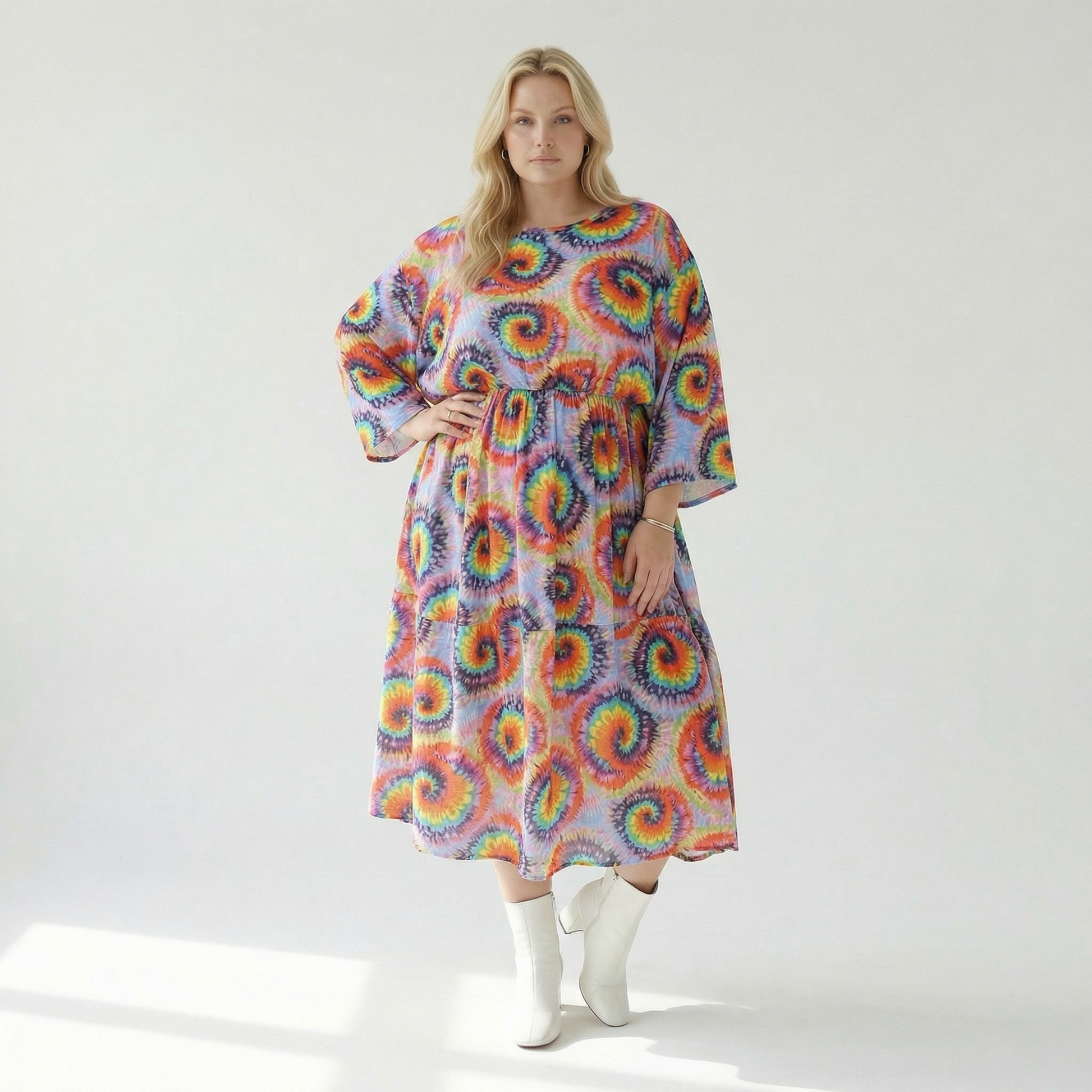  A-Form Kleid von AKH Fashion aus Baumwolle, 1503.07112, Multicolor, Farbmix, Ausgefallen